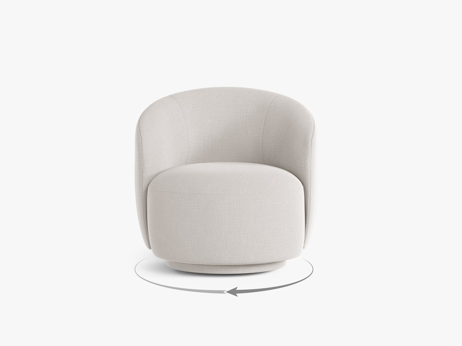 Micadoni drehbarer Sessel Letizia kleine Version Strukturierter Stoff Moly Helles Beige