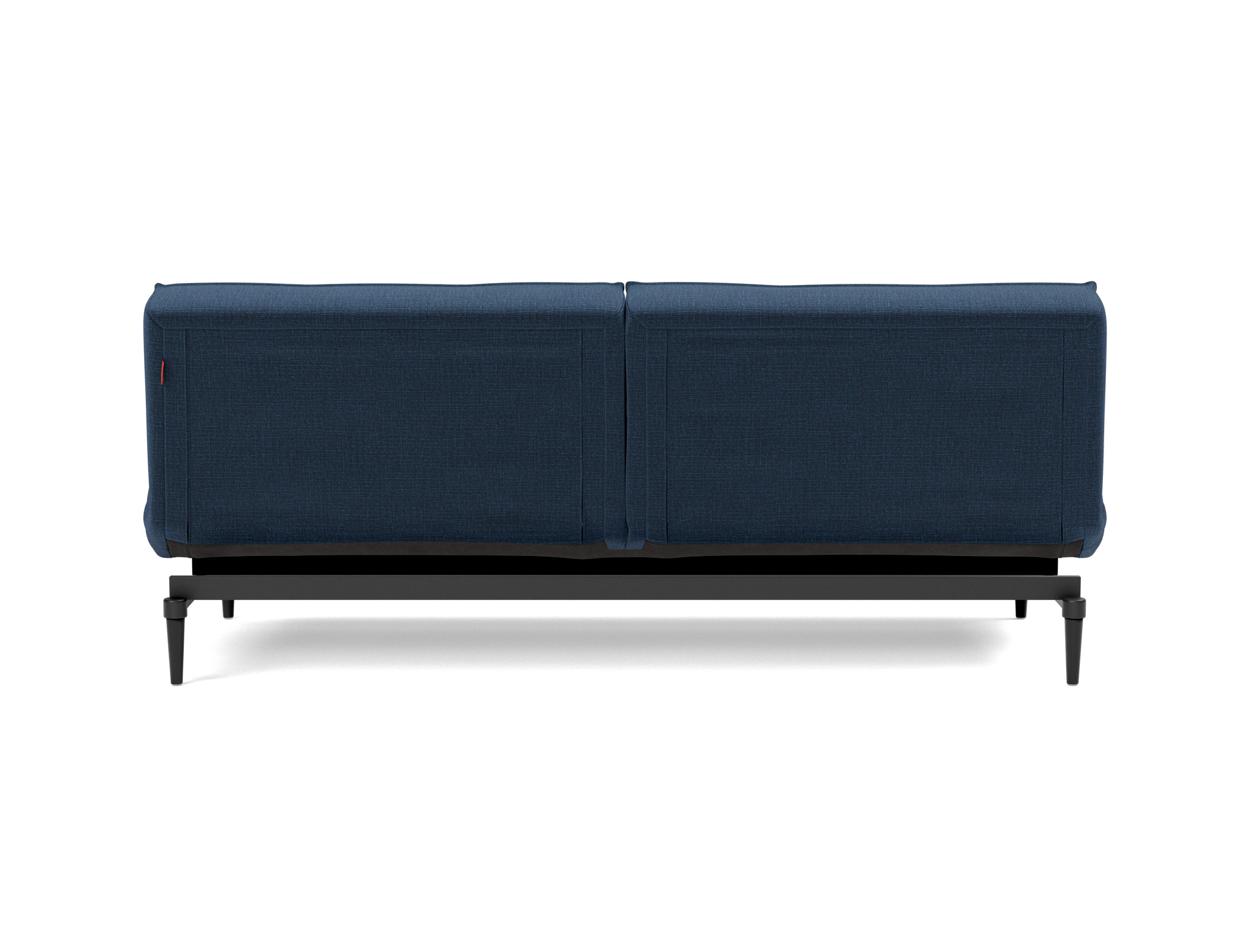 Schlafsofa Splitback Chenille Esina 414-Indigo-Blue Beine Styletto Eiche schwarz