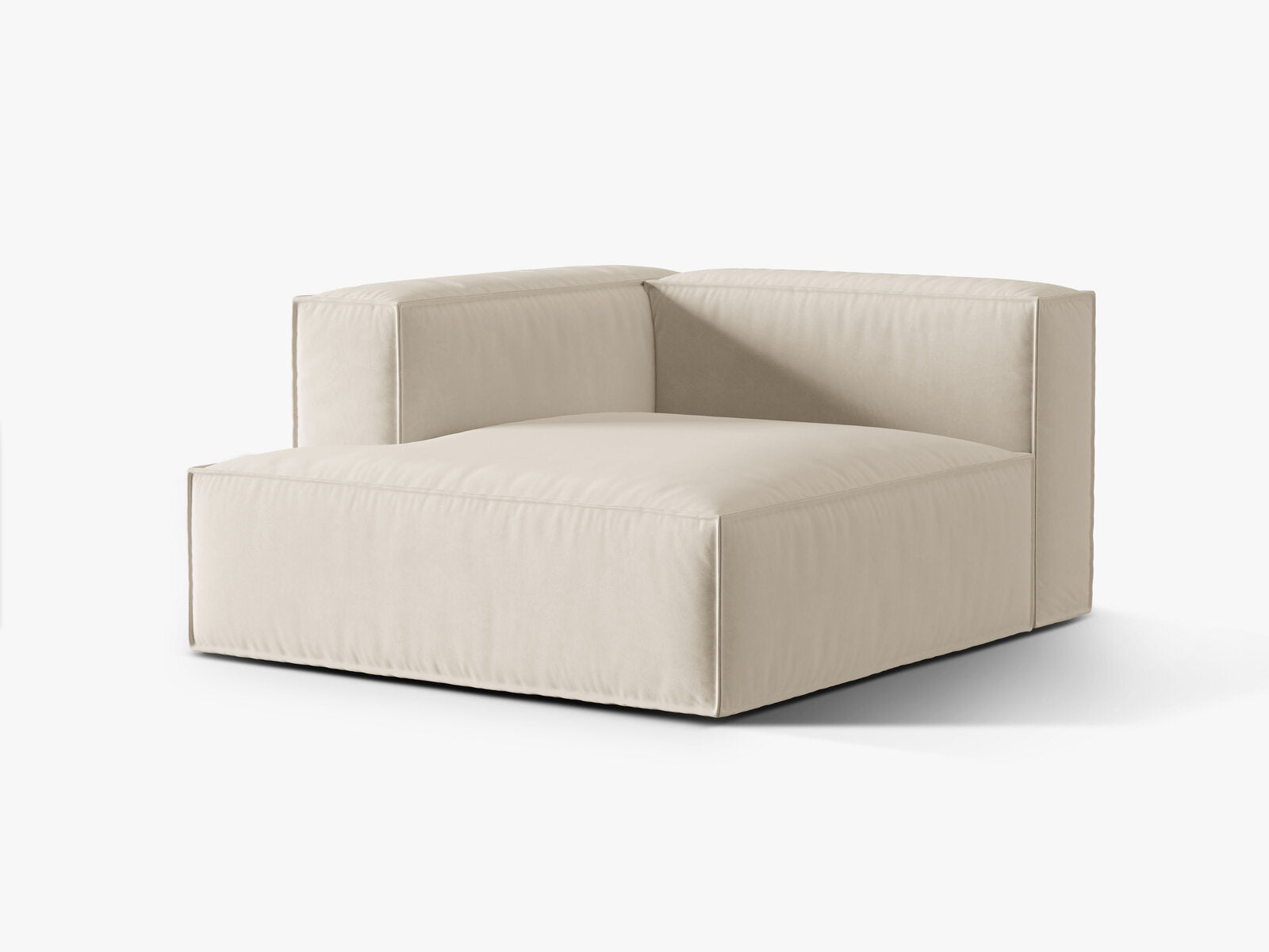 Micadoni Recamiere Nuria 1-Sitzer Links Samt Beige