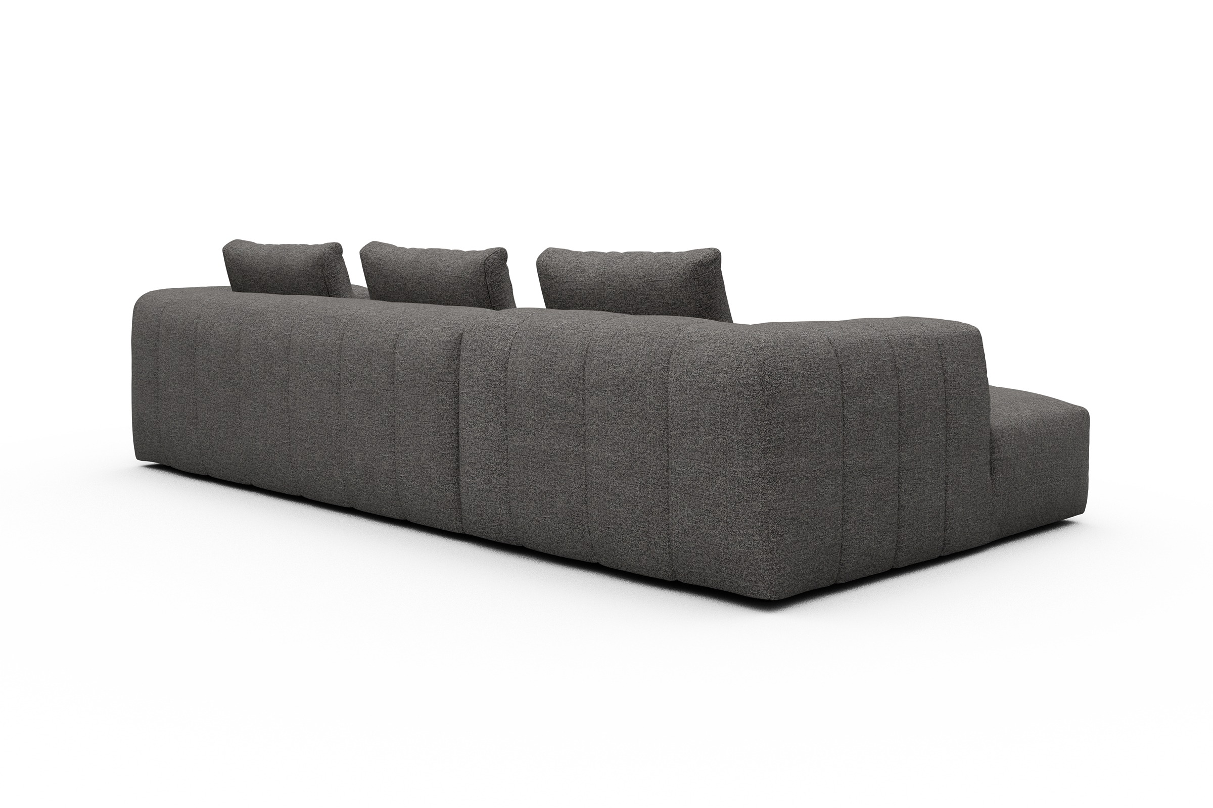 Ecksofa Hugo 2,5-Sitzer Armlehne rechts mit Chaiselongue Carreno-Salt-and-Pepper