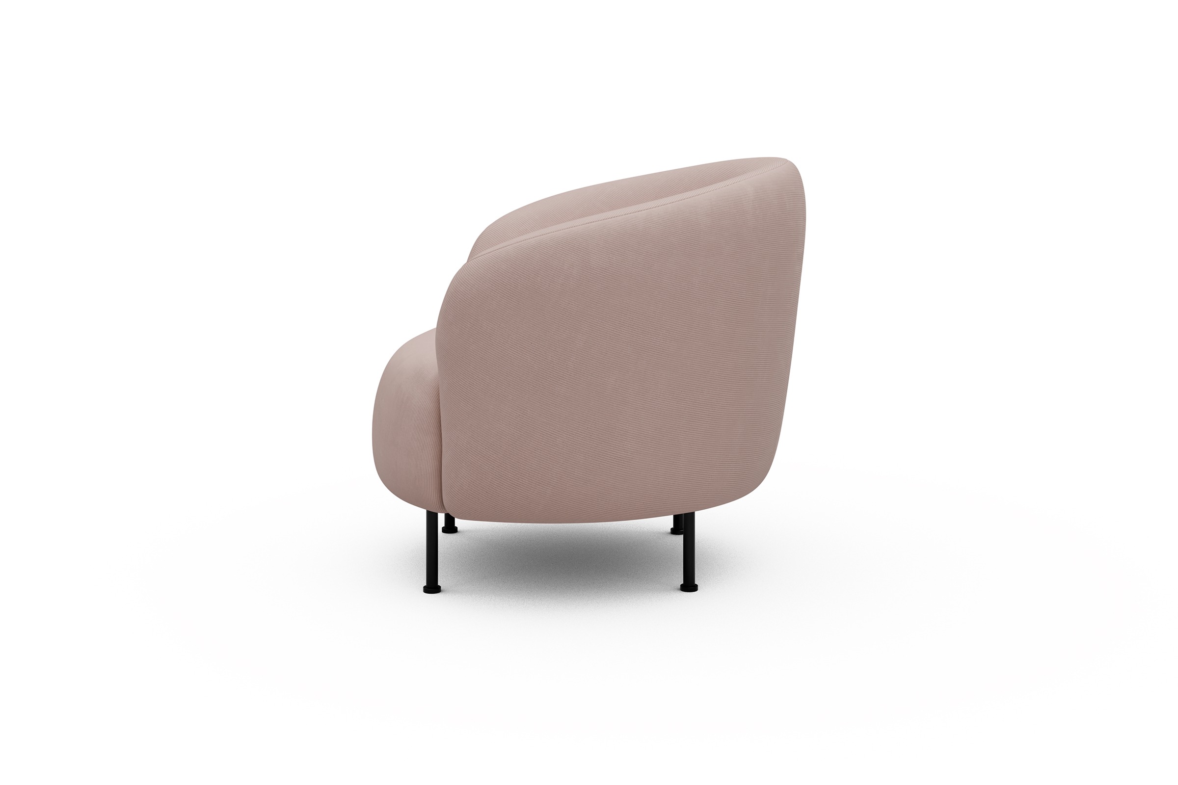 Sessel Ronda Metallbeine Schwarz Cordufine-Blush