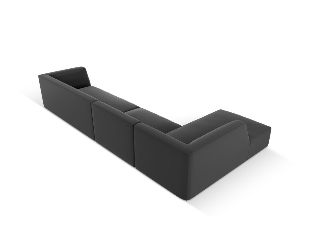 Cosmopolitan Design Ecksofa Siena 5-Sitzer Kunstleder Pacifico Schwarz Links
