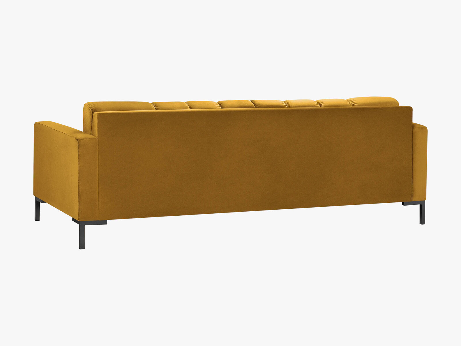Micadoni Sofa Mamaia 4-Sitzer Samt Bluvel Gelb schwarze Beine