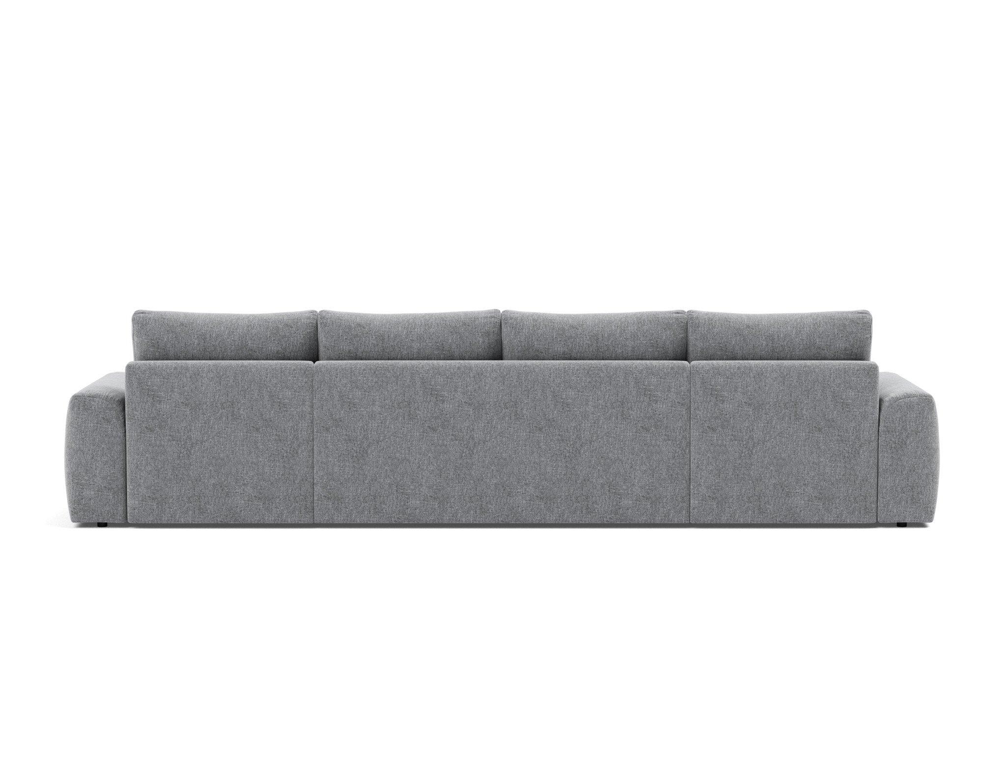 Schlafsofa Norum U-Form mit Chunky-Armlehnen Strukturierter Stoff Twist 565-Granite