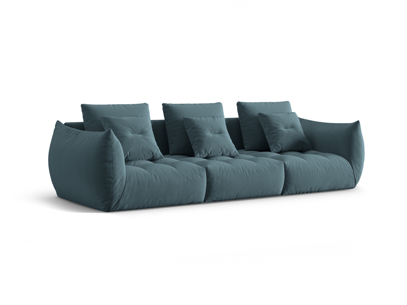 Micadoni Sofa Bloom 4-Sitzer Samt Pastellblau