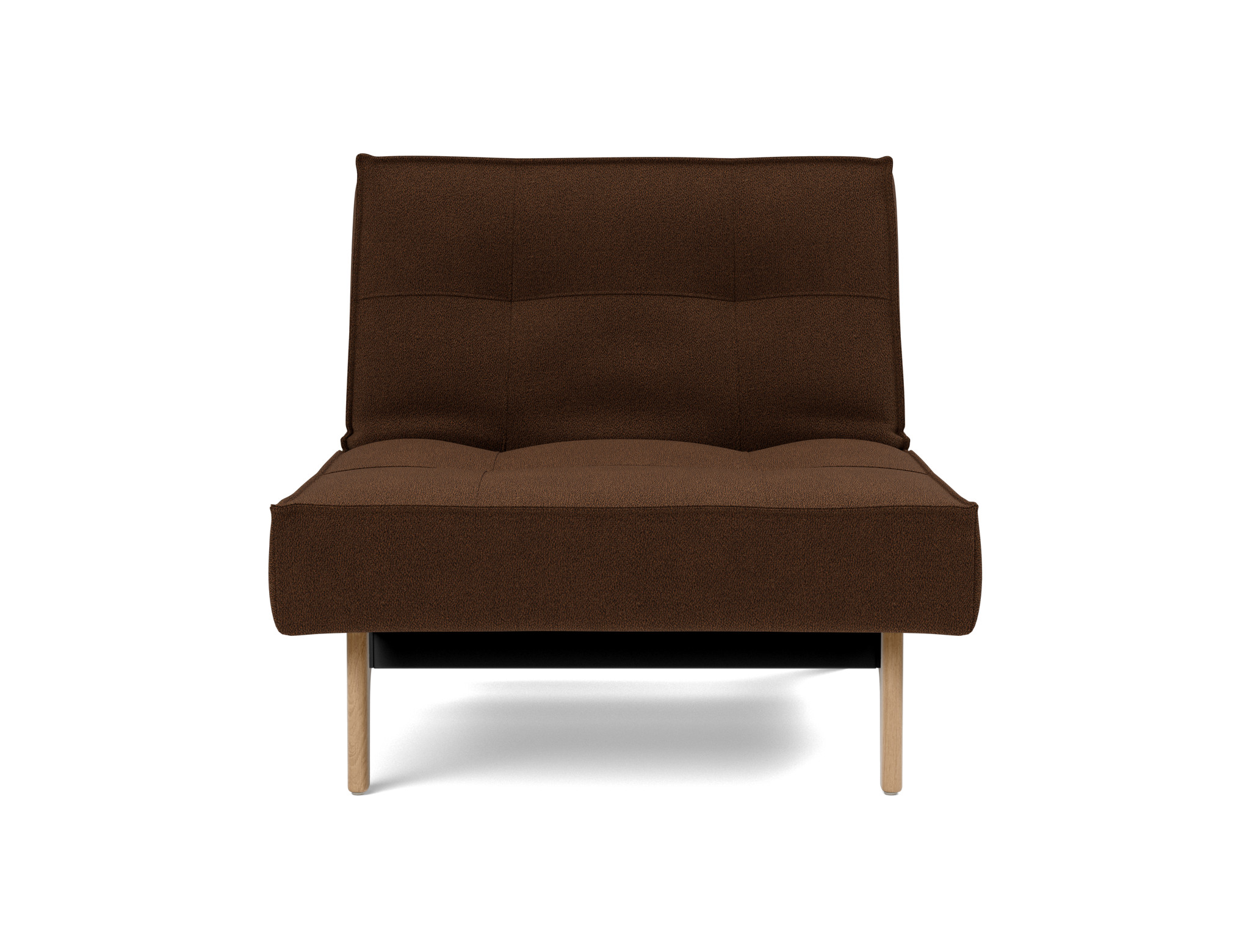 Sessel Splitback Strukturierter Stoff Taura 359-Cappuccino Beine Eiche