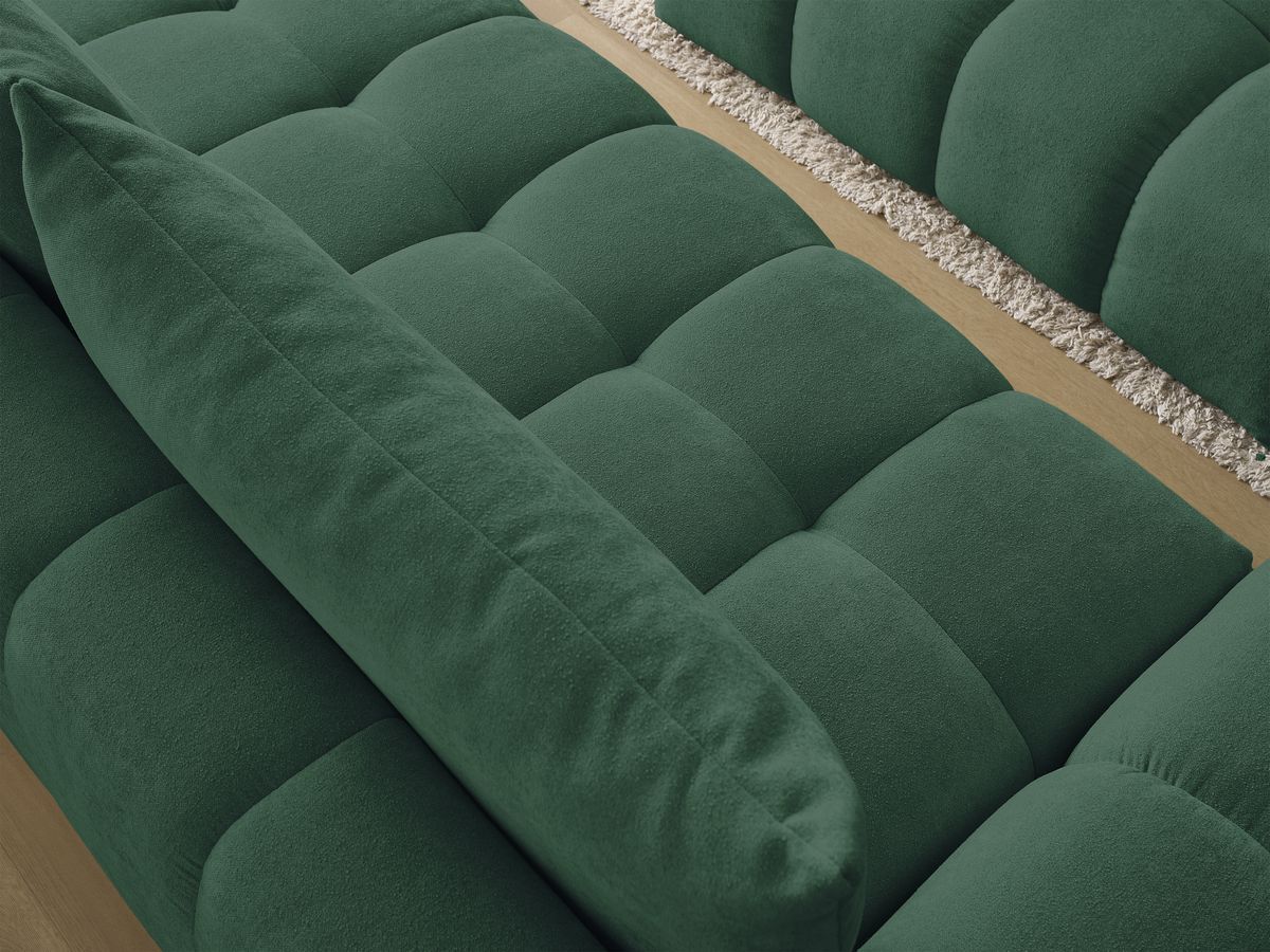 Bobochic Everest Sofa 3-Sitzer mit Pouf, 2 Kissen Strukturstoff Grün