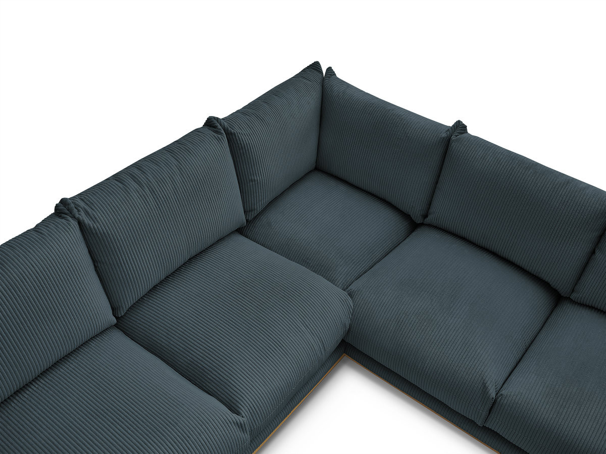 Bobochic Ernest Ecksofa mit Pouf Cordsamt Blau