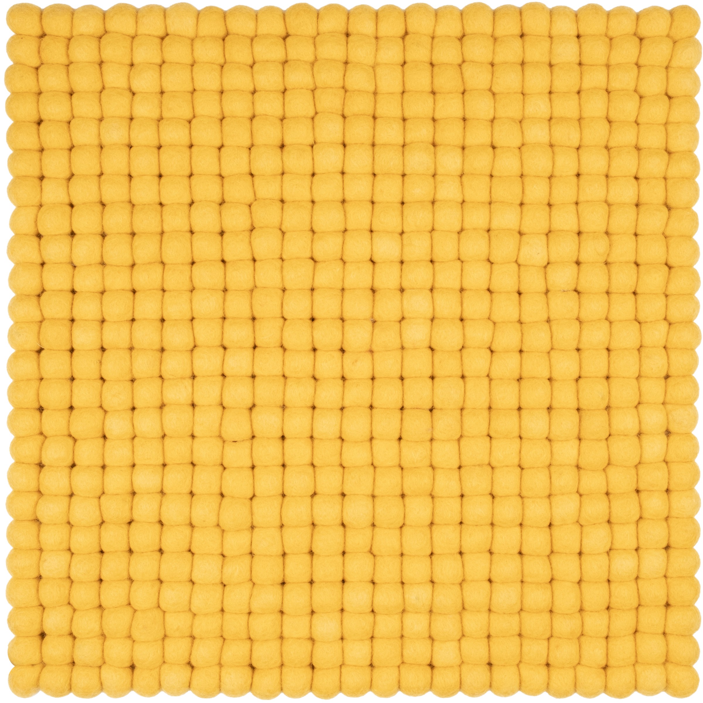 myfelt Kira Filzkugel-Sitzauflage Gelb 36 x 36 cm