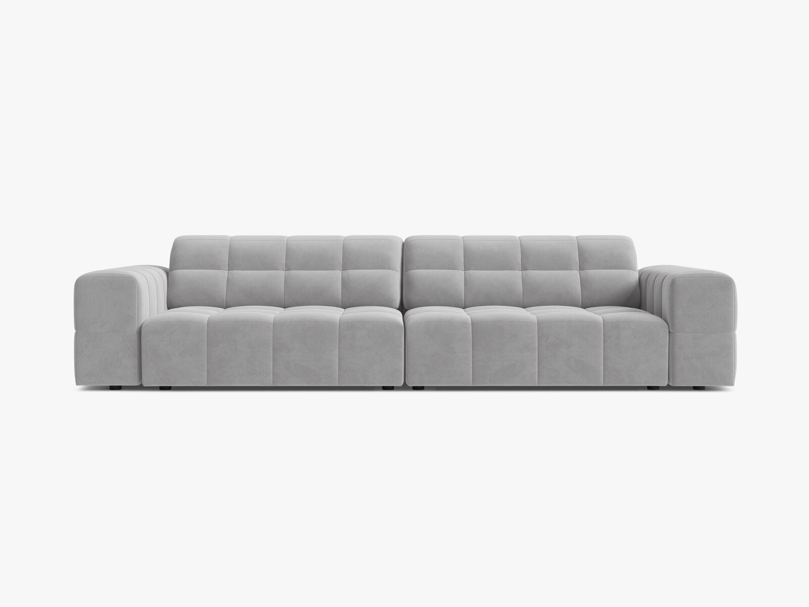 Micadoni Sofa Jennifer 4-Sitzer Samt Bluvel Silber