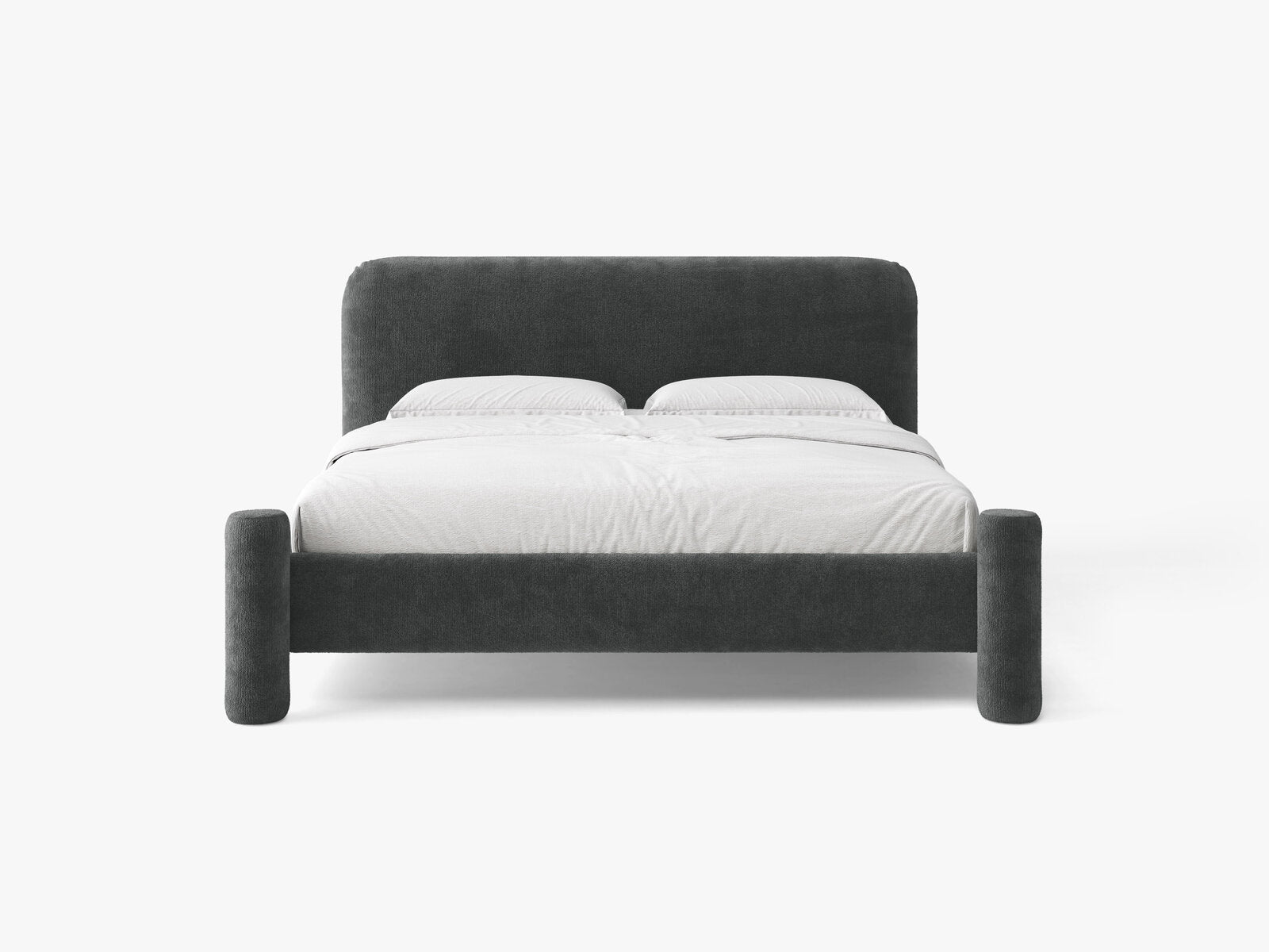 Micadoni Vera Bett mit Kopfteil Chenille Perfect Harmony Dunkelgrau 140x200