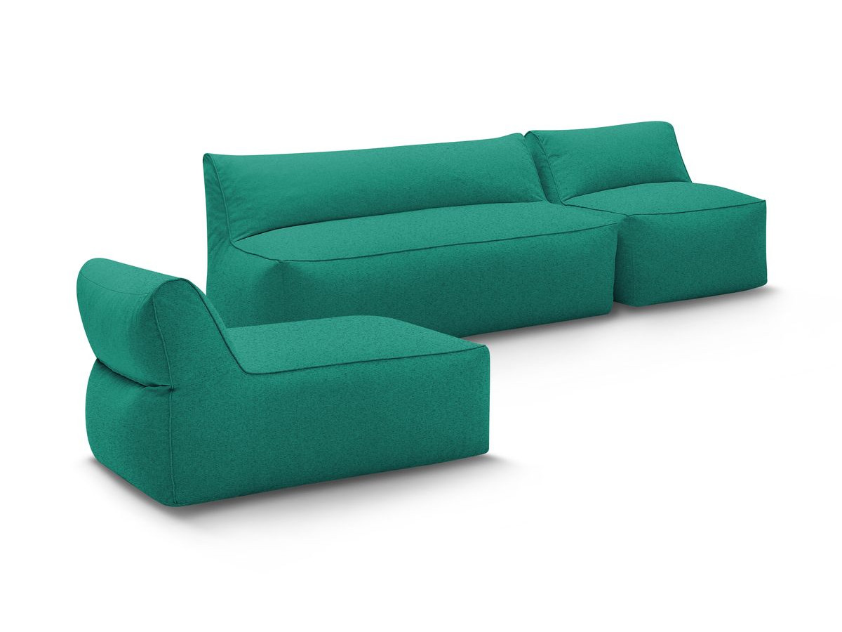 Bobochic Riviera Pouf 320 × 135 cm Stoff Hellblau