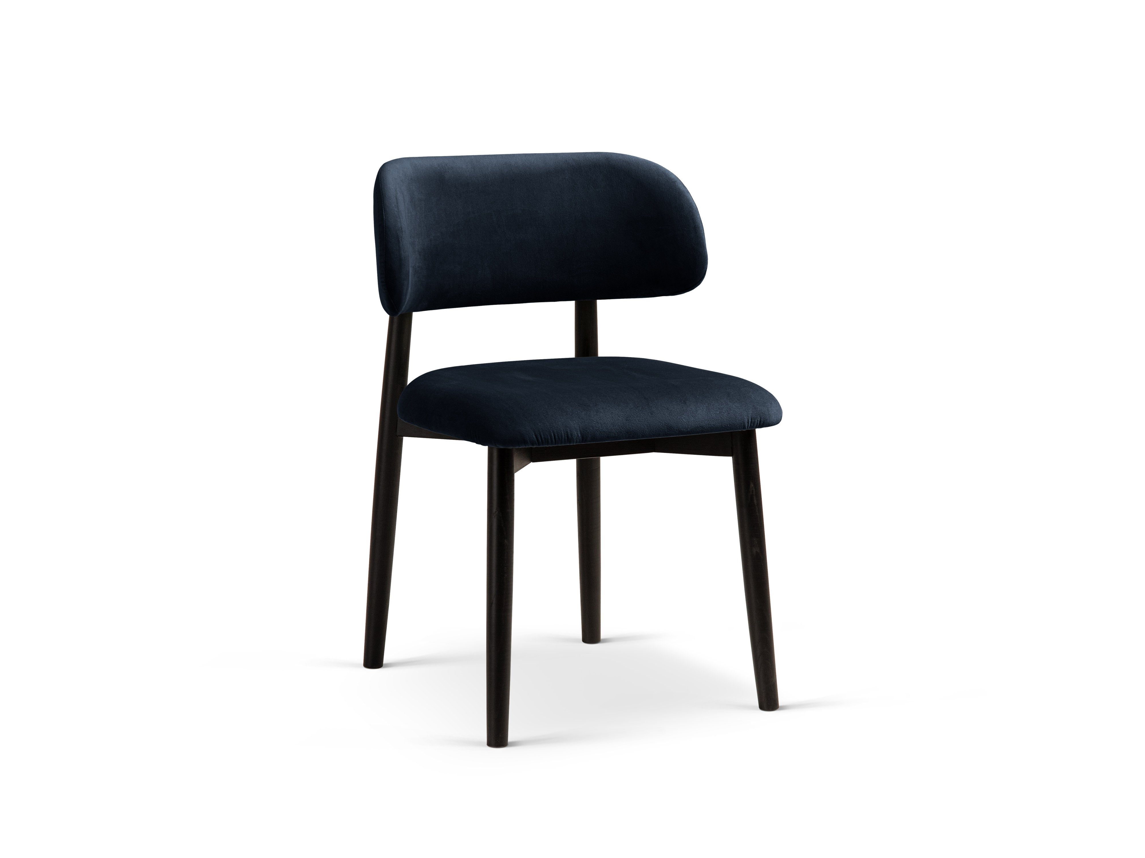 Micadoni Stuhl Evan Samt Magic Velvet Königsblau Schwarzes Buchenholz