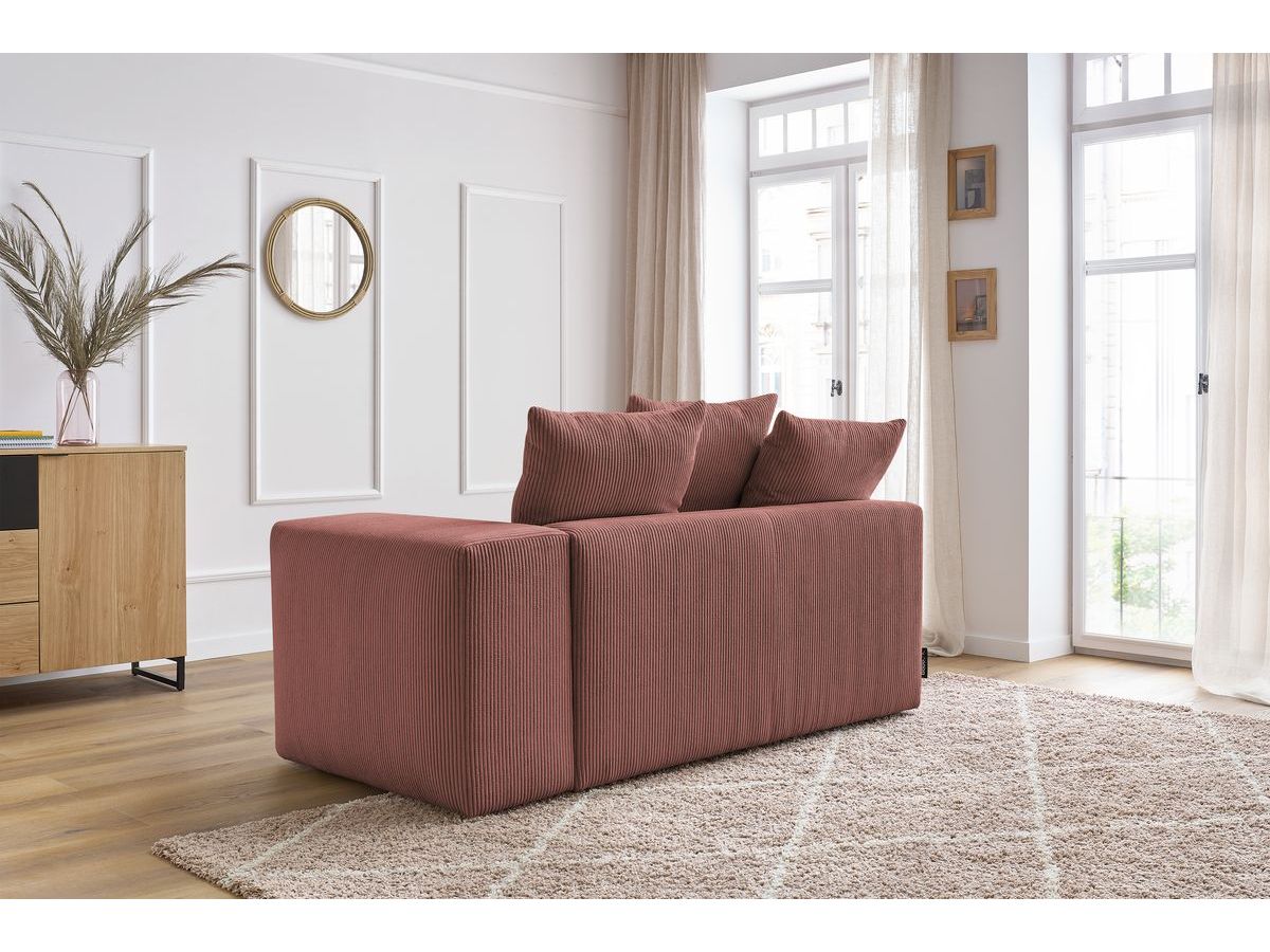 Bobochic Voltaire Sofamodul 2-Sitzer 178 × 100 cm Cordsamt Rosa Ecke rechts