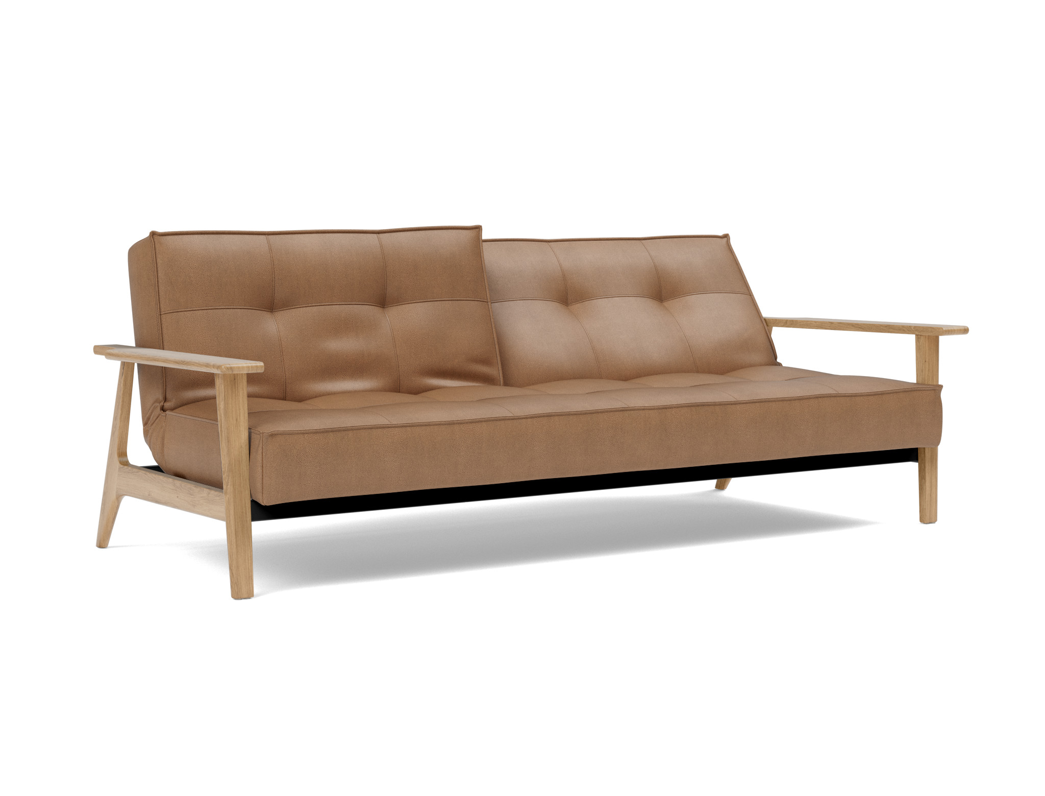 Schlafsofa Splitback Frej Lederoptik Faunal 551-Brown
