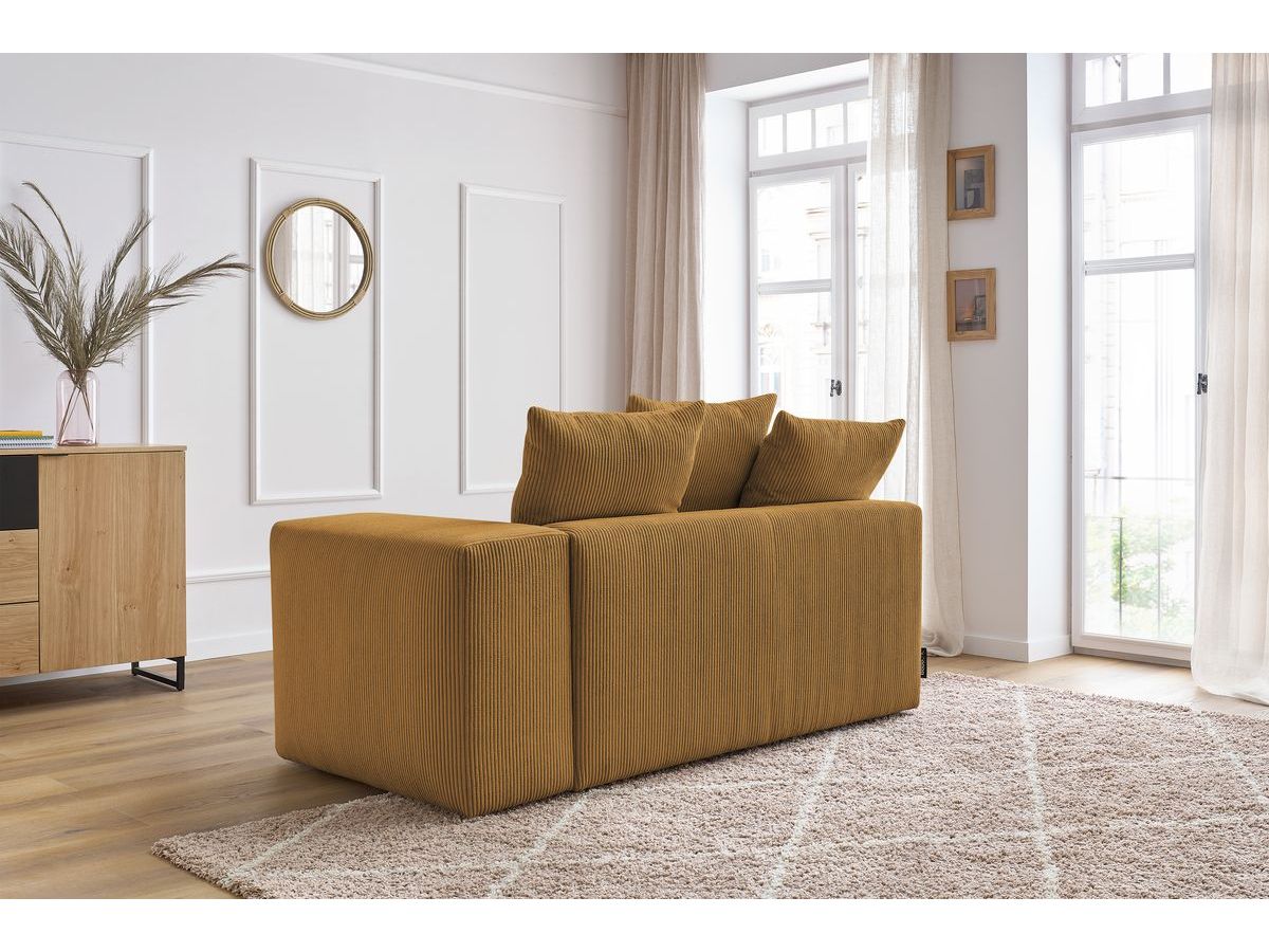 Bobochic Voltaire Sofamodul 2-Sitzer 178 × 100 cm Cordsamt Gelb Ecke rechts