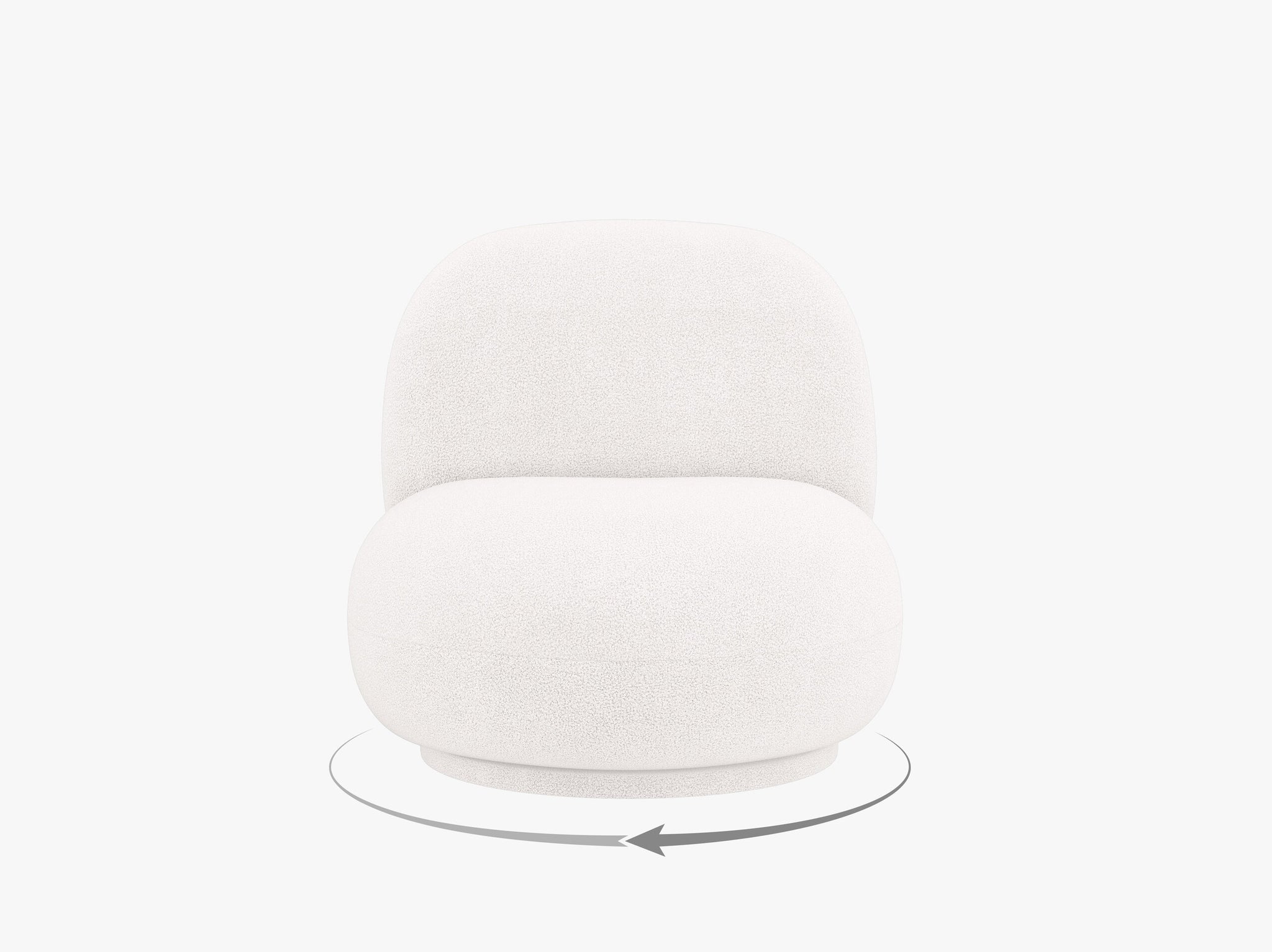Micadoni Drehbarer Sessel Chuck Boucle Elfenbein