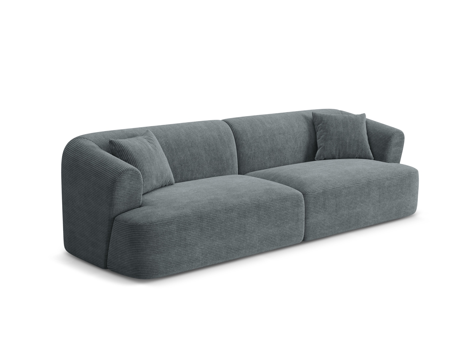 Cosmopolitan Design Sofa Campi 4-Sitzer Kord Lincoln D Dunkelgrau Melange
