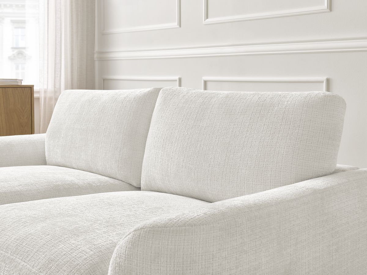 Bobochic Leonore Ecksofa Strukturstoff Weiß Ecke links