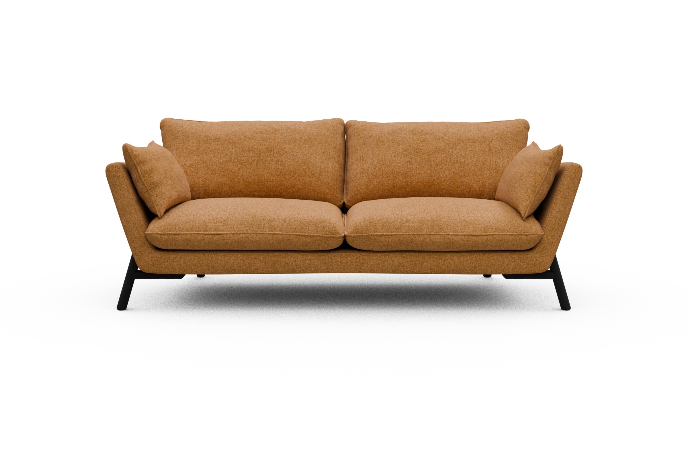 Skandi Home Sofa Emil 3-Sitzer Beinfarbe Eiche Schwarz Casone-Warm-Yellow moebelfaktor