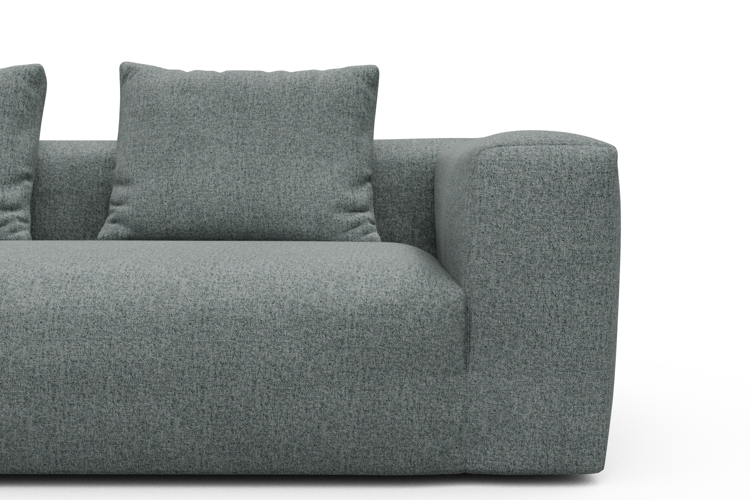 Wohnlandschaft Fred mit 2-Sitzer und Chaiselongue beidseitig Casone-Light-Mixed-Green