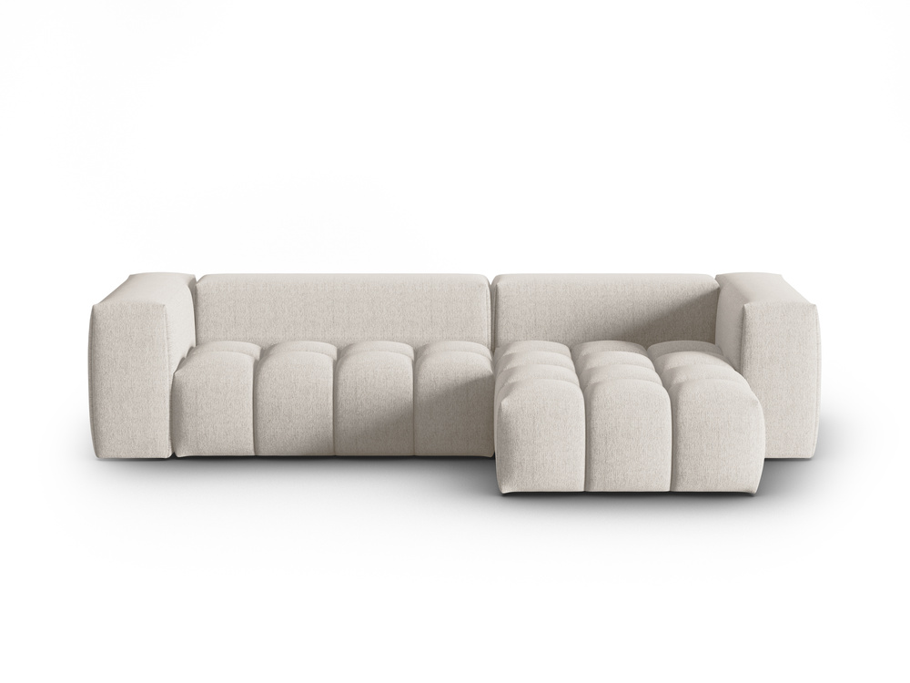Cosmopolitan Design Ecksofa Verona 3-Sitzer Strukturierter Stoff Sorella Beige Rechts