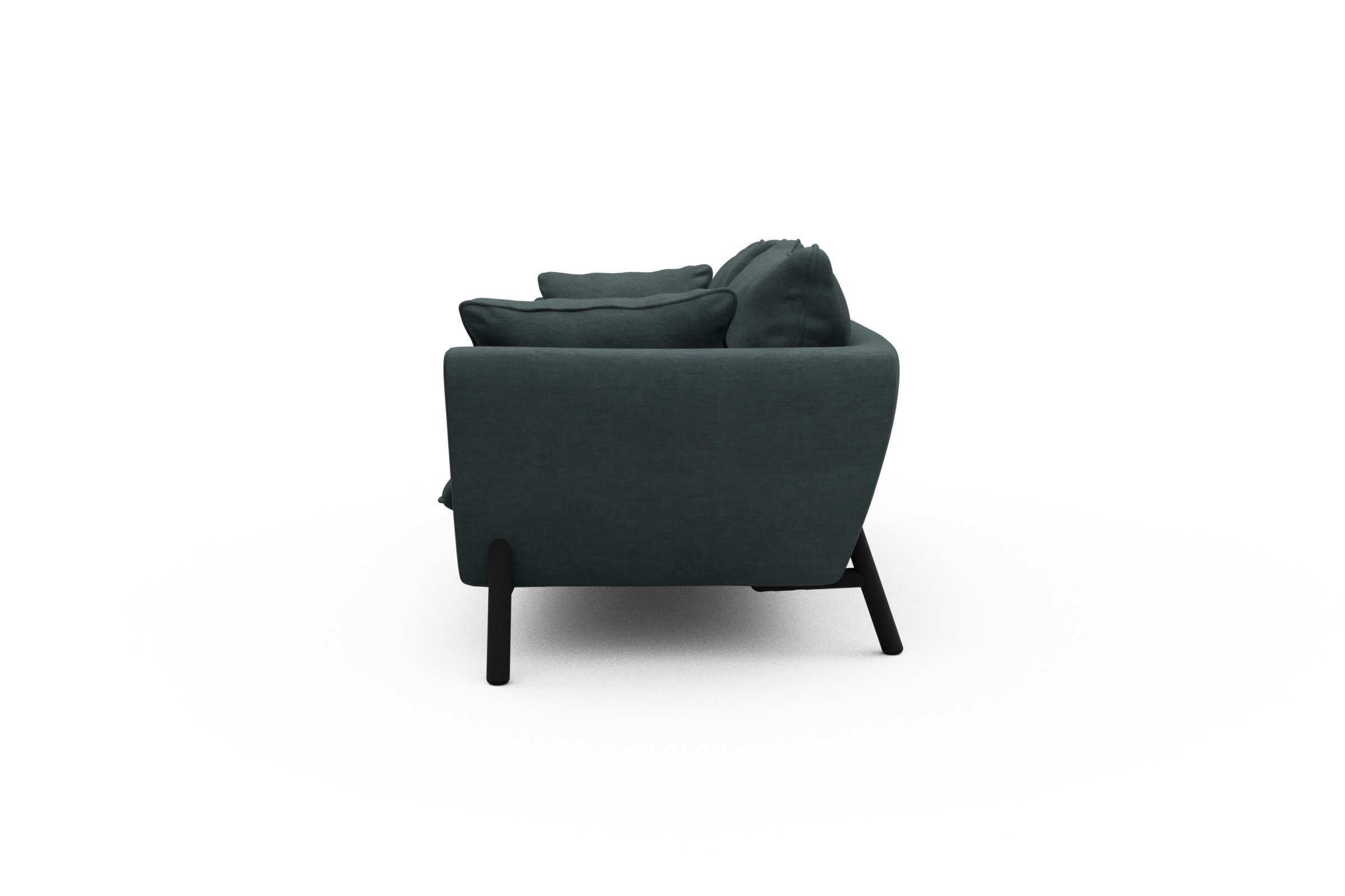 Sofa Emil PREMIUM 3-Sitzer Beinfarbe Eiche Schwarz Vivus-Blue