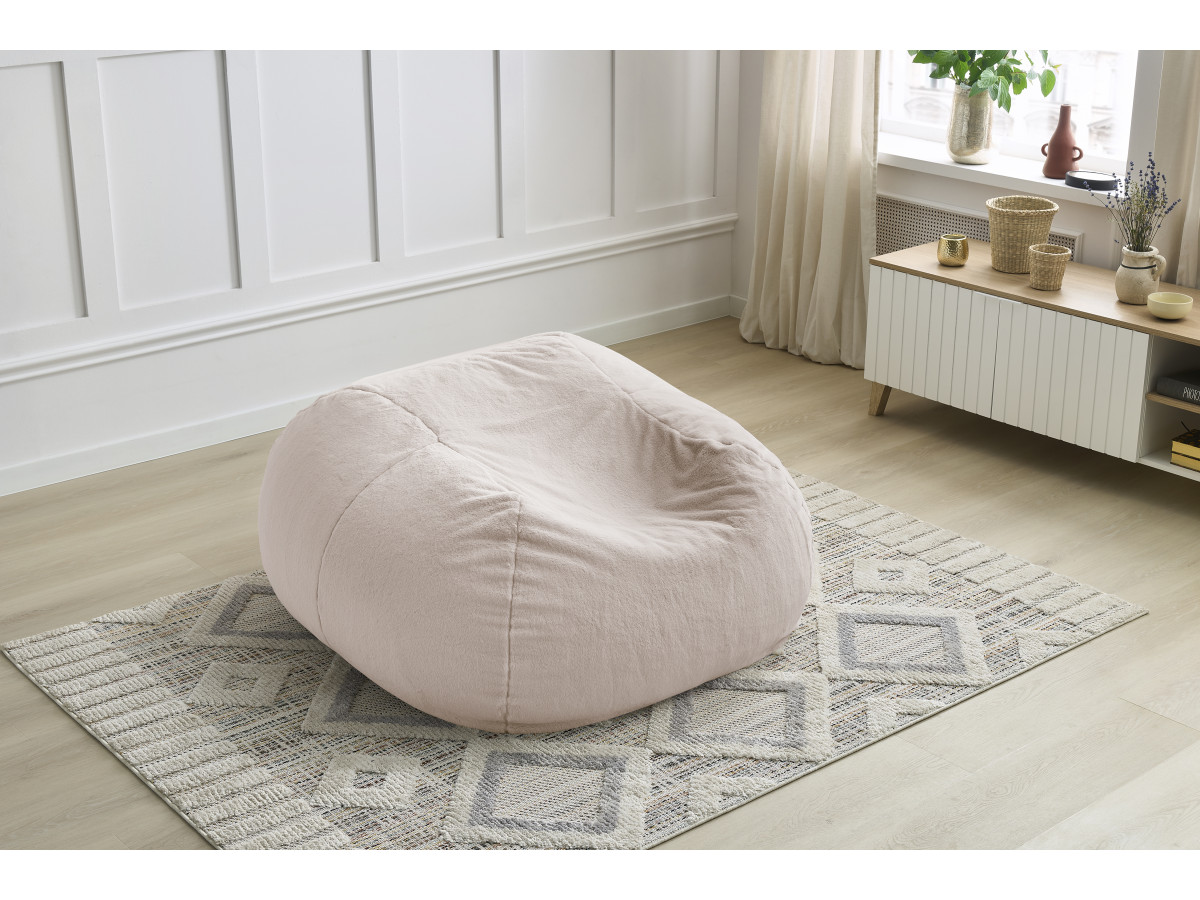 Bobochic Meribel Pouf Kunstfell Rosa