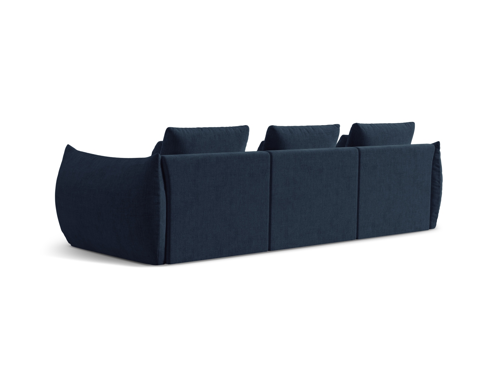 Micadoni Sofa Bloom 4-Sitzer Strukturierter Stoff Dunkelblau