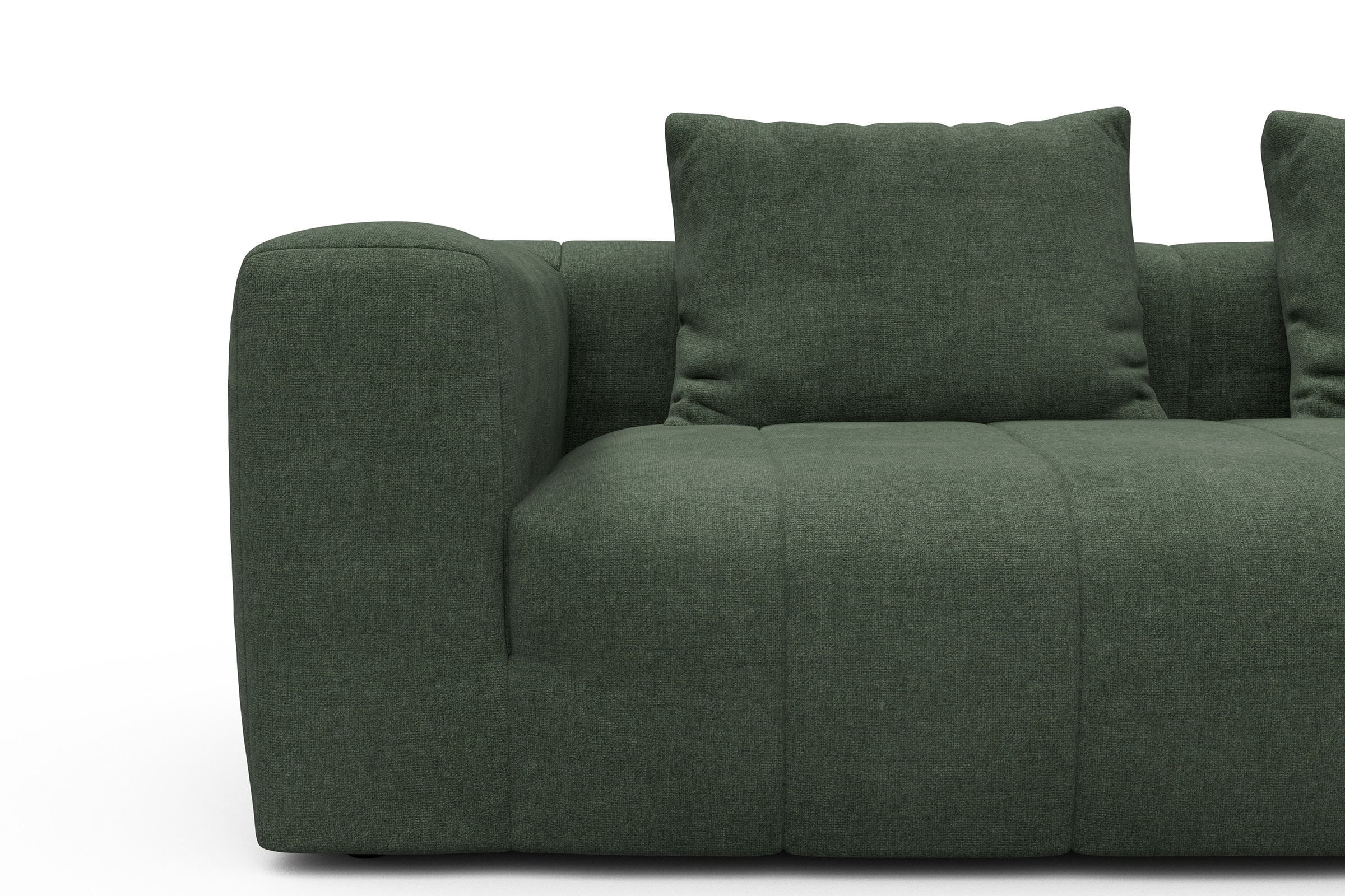 Ecksofa Hugo 2x 2,5-Sitzer Armlehne links Casone-Forest-Green