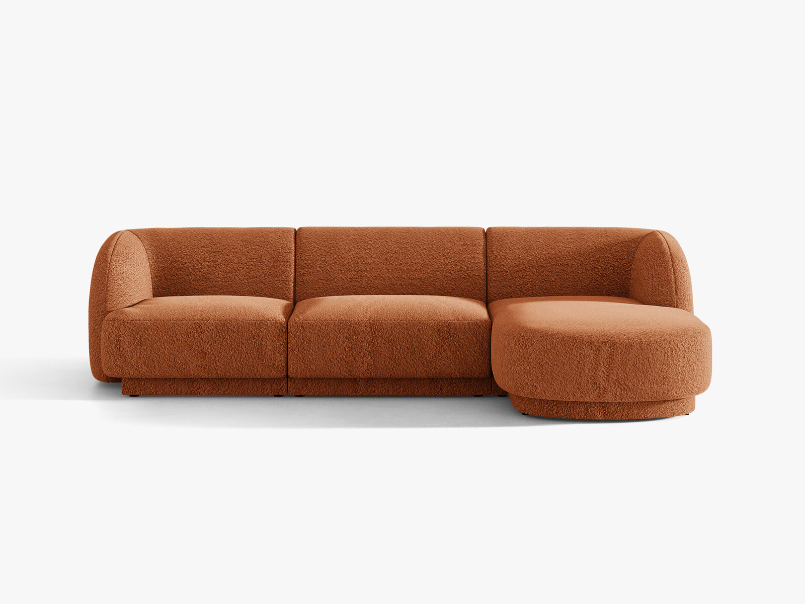 Micadoni Ecksofa Miley 4-Sitzer Rechts Boucle Baloo Terrakotta
