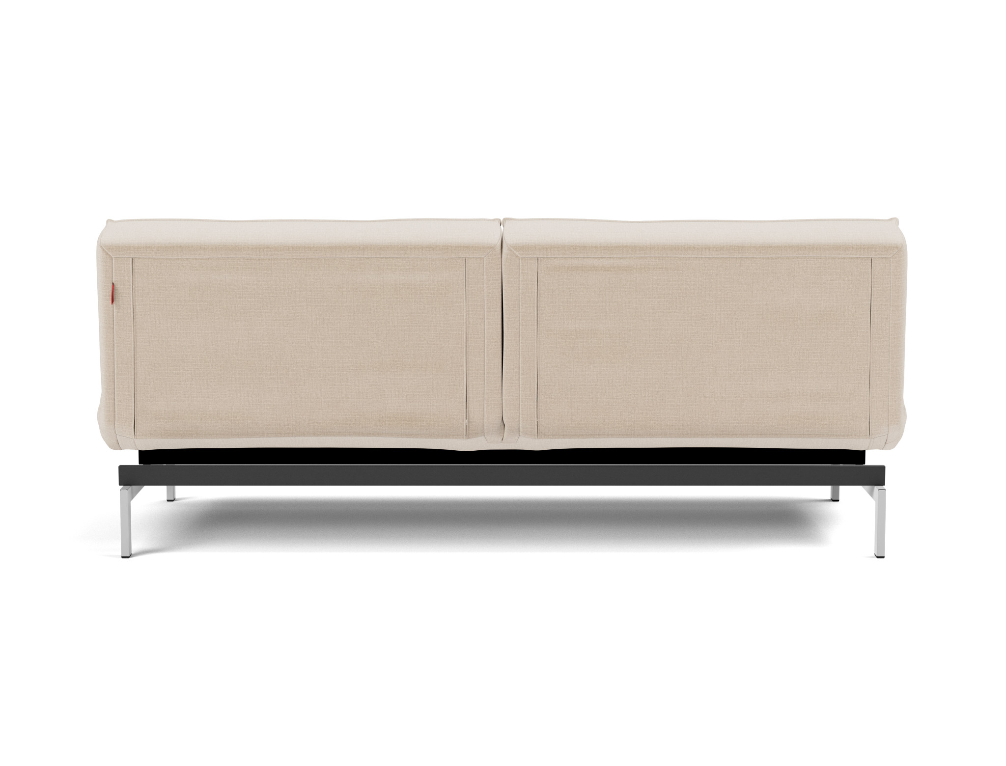 Schlafsofa Splitback Chenille Esina 410-Almond-Beige Beine Chrom