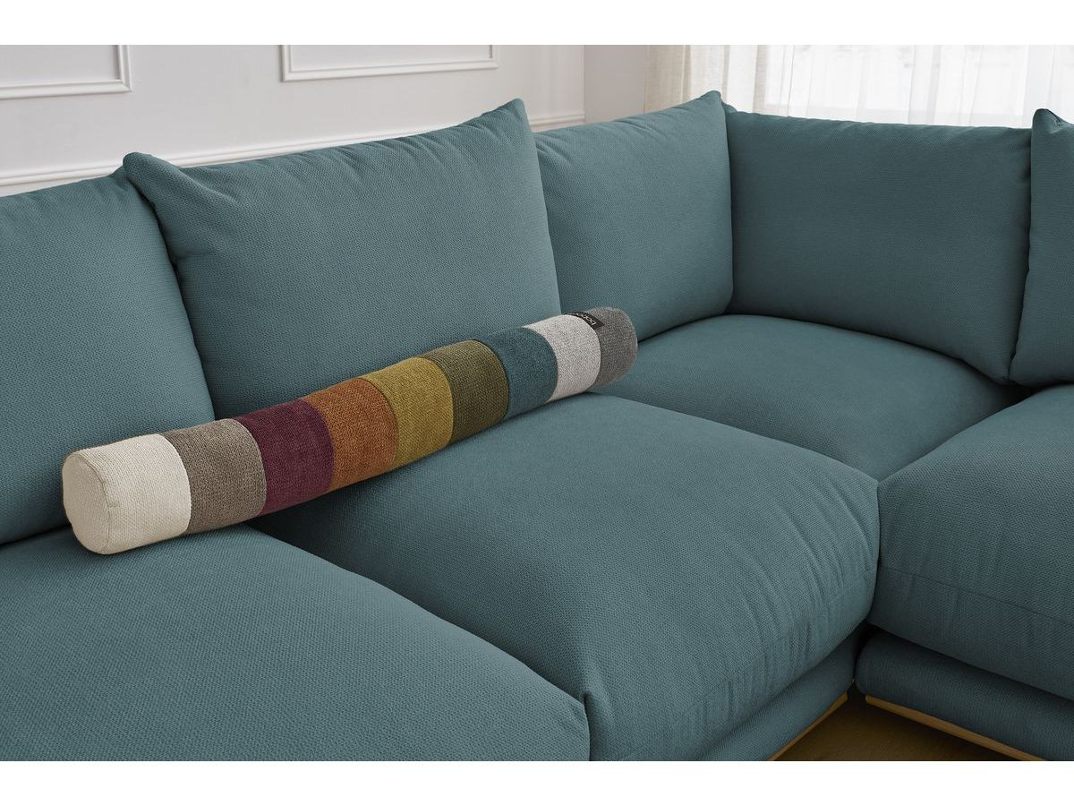 Bobochic Ernest Ecksofa mit Pouf Stoff Dunkelblau