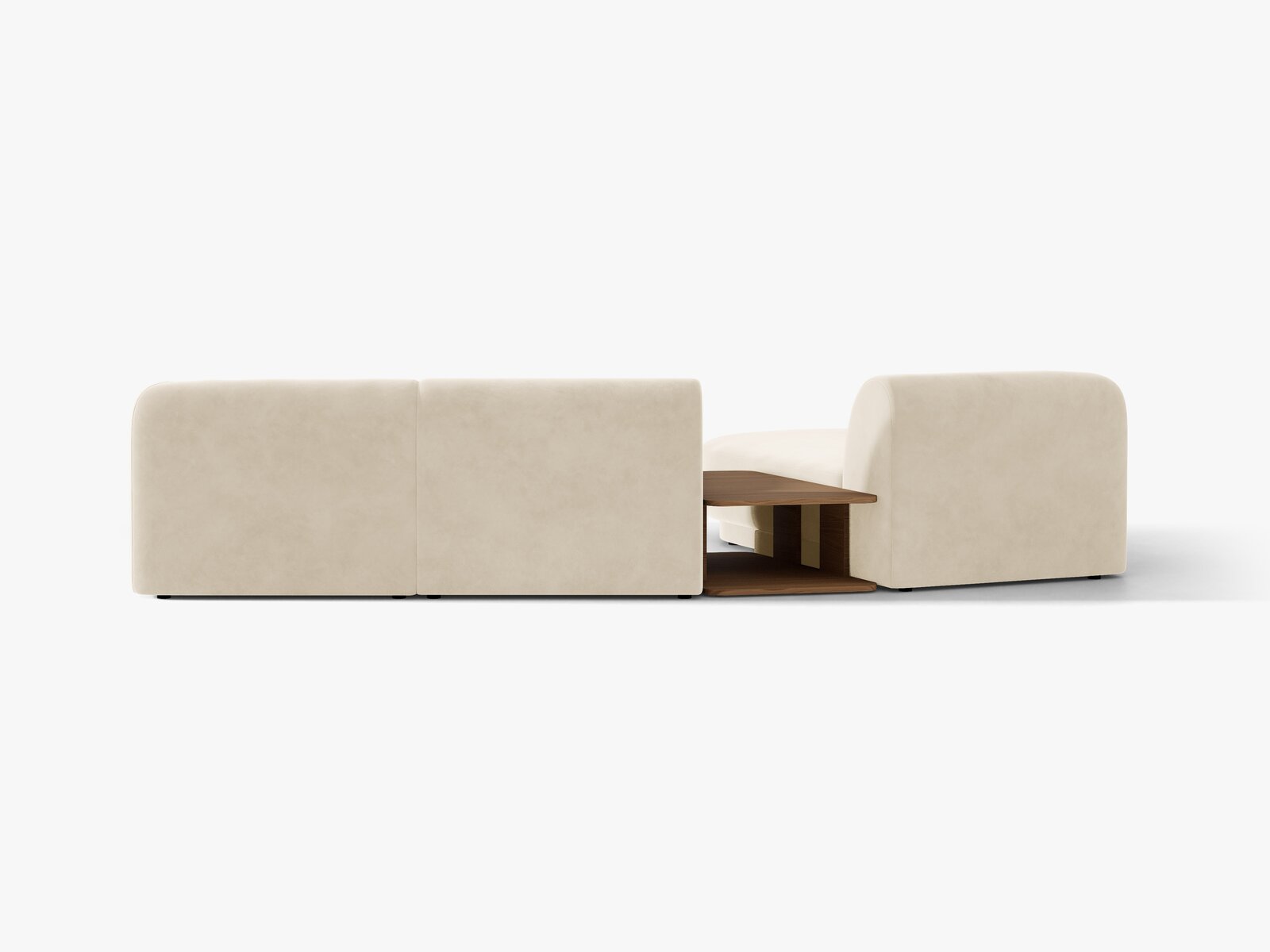 Micadoni Modulares Sofa Miley mit Recamiere 3-Sitzer Links Samt Venus Helles Beige