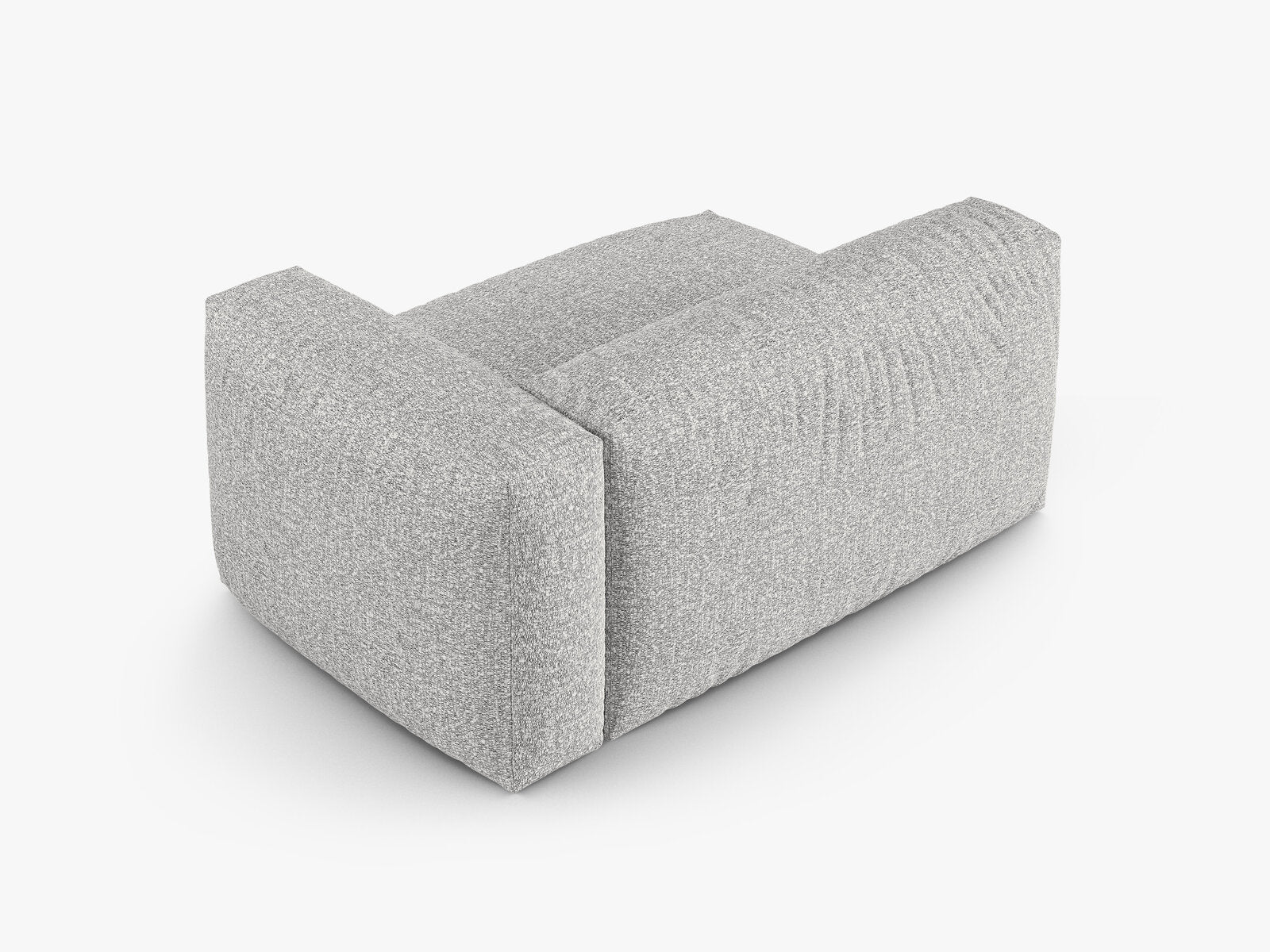 Micadoni Eckmodul mit Armlehne Martina 1-Sitzer Groß 90cm Sitztiefe Rechts Boucle Monet Silber