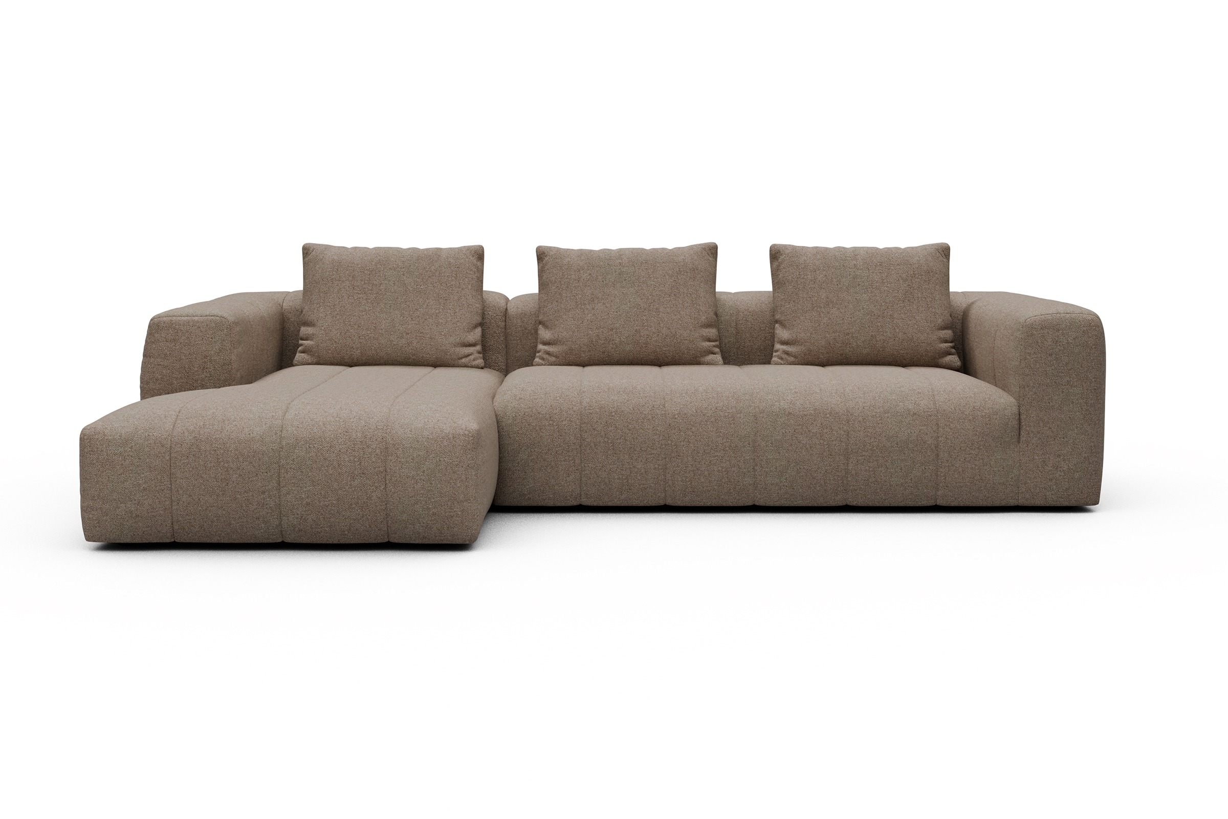Ecksofa Hugo 2,5-Sitzer Armlehne rechts mit Chaiselongue Sama-Antelope