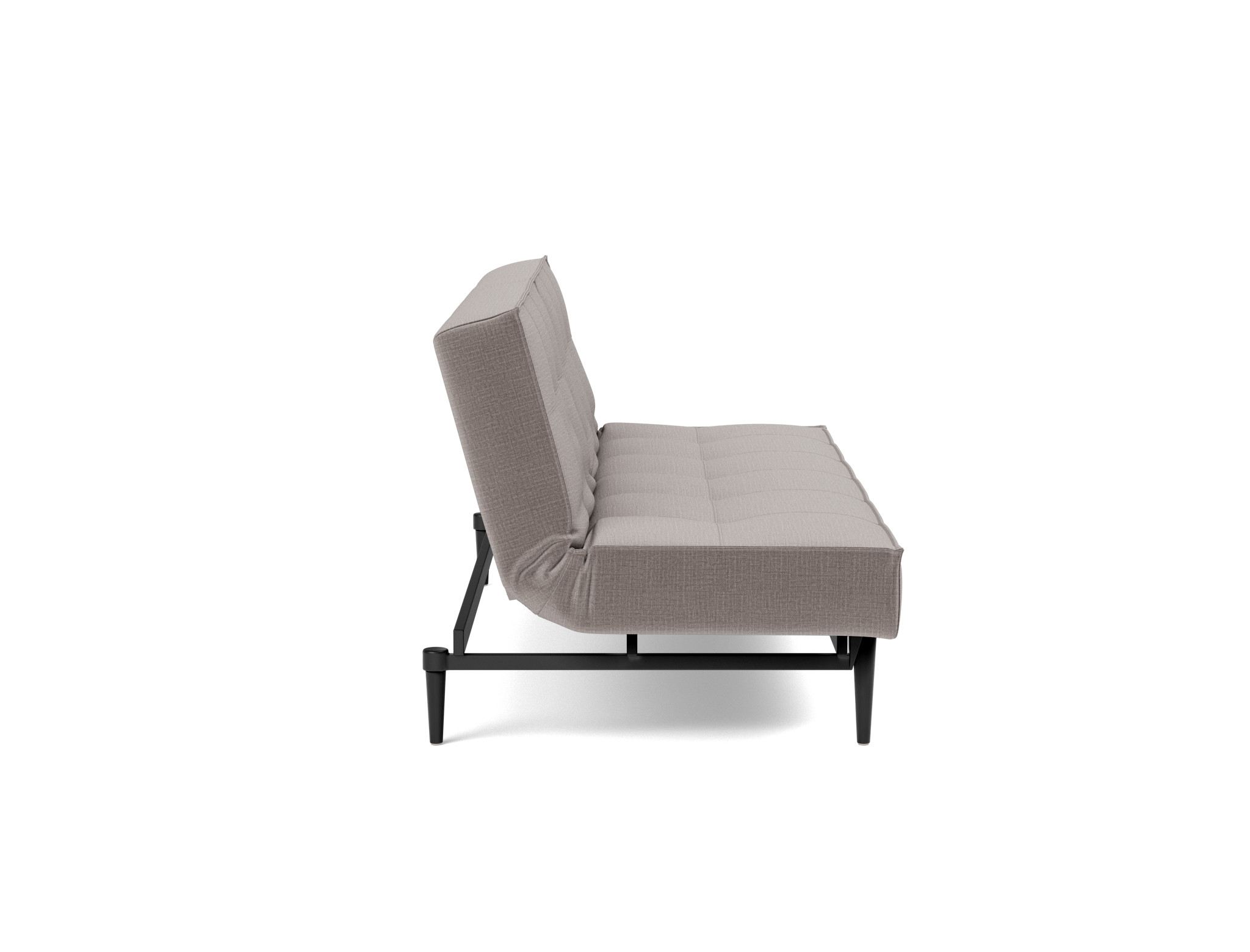 Schlafsofa Splitback Chenille Esina 418-Truffle Beine Styletto Eiche schwarz