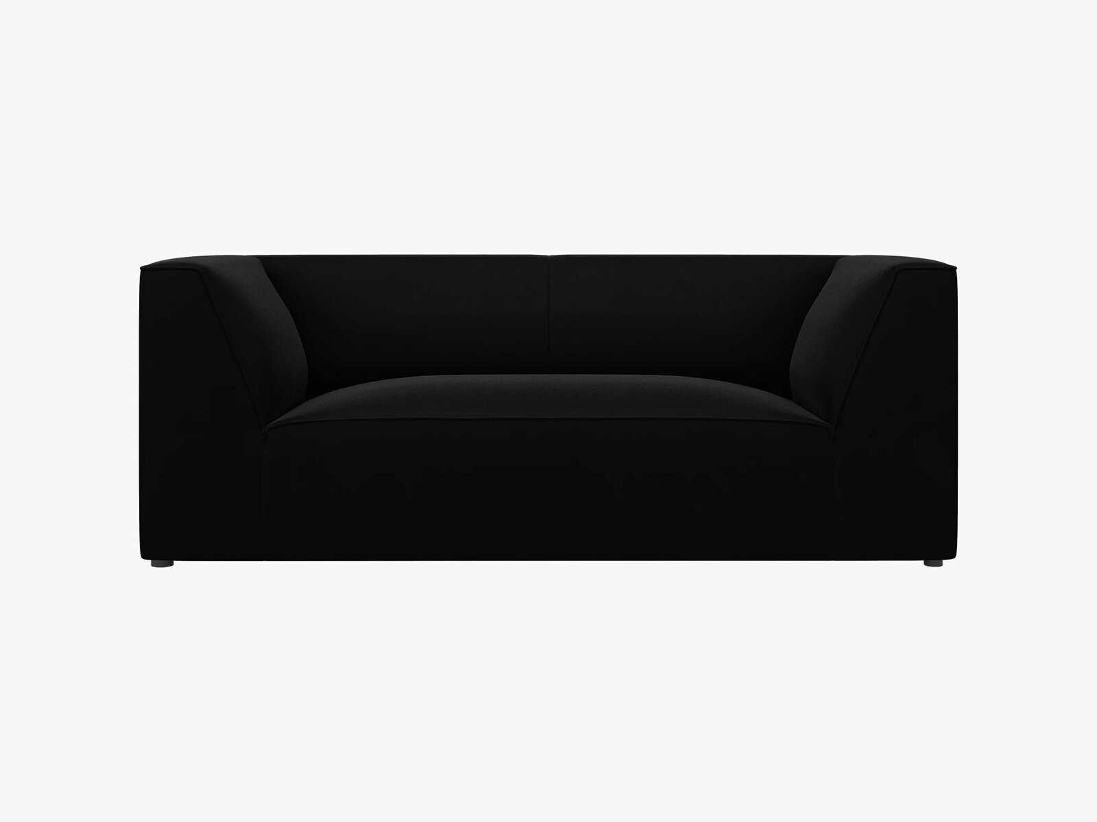 Micadoni Sofa Ruby 2-Sitzer Samt Salvador Schwarz