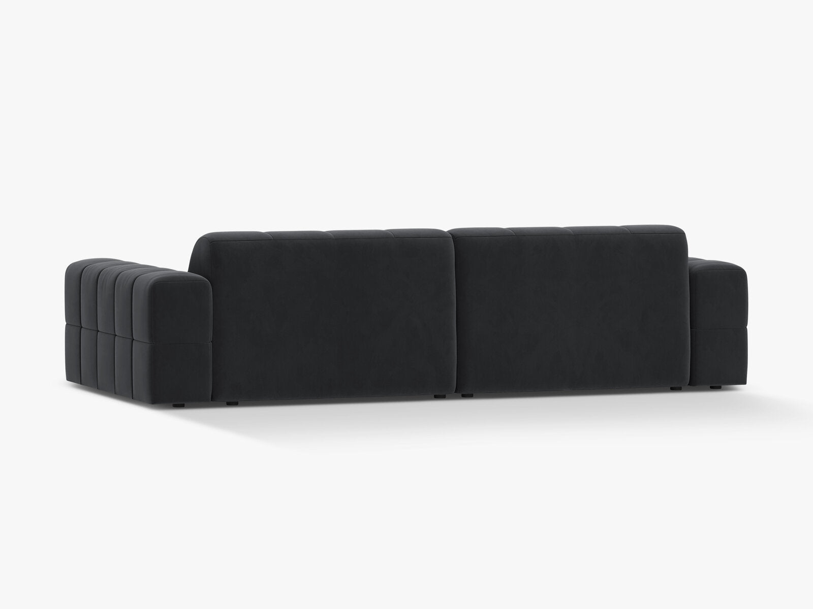 Micadoni Sofa Jennifer 4-Sitzer Samt Bluvel Grau