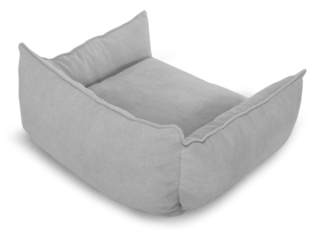 Bobochic Pluto Hundekorb Strukturstoff Hellgrau, Größe M (65 cm)