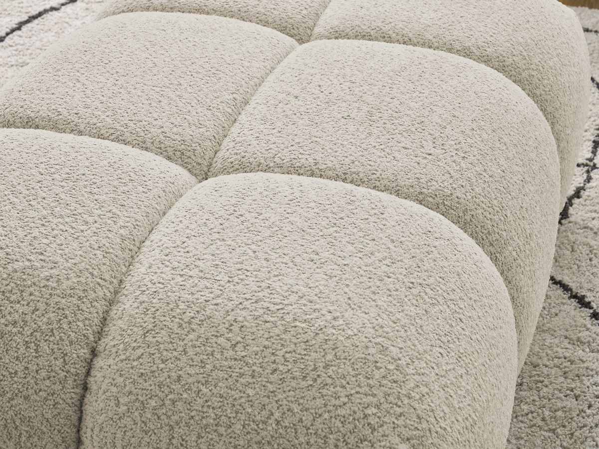 Bobochic Alya Pouf Bouclé-Stoff Beige