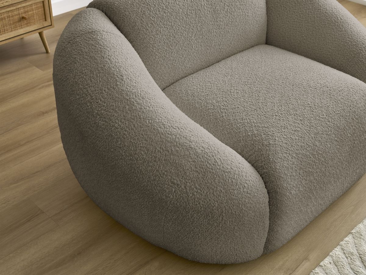 Bobochic Tina Sessel Bouclé-Stoff Taupe