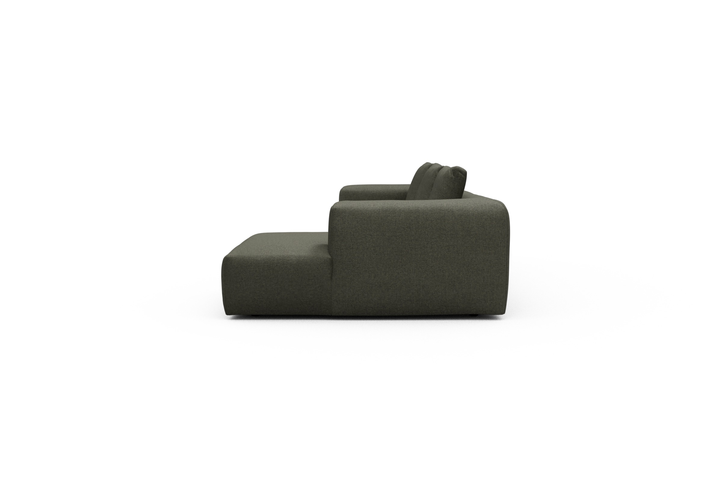 Ecksofa Fred Chaiselongue rechts mit 2,5-Sitzer Sama-Winter-Moss