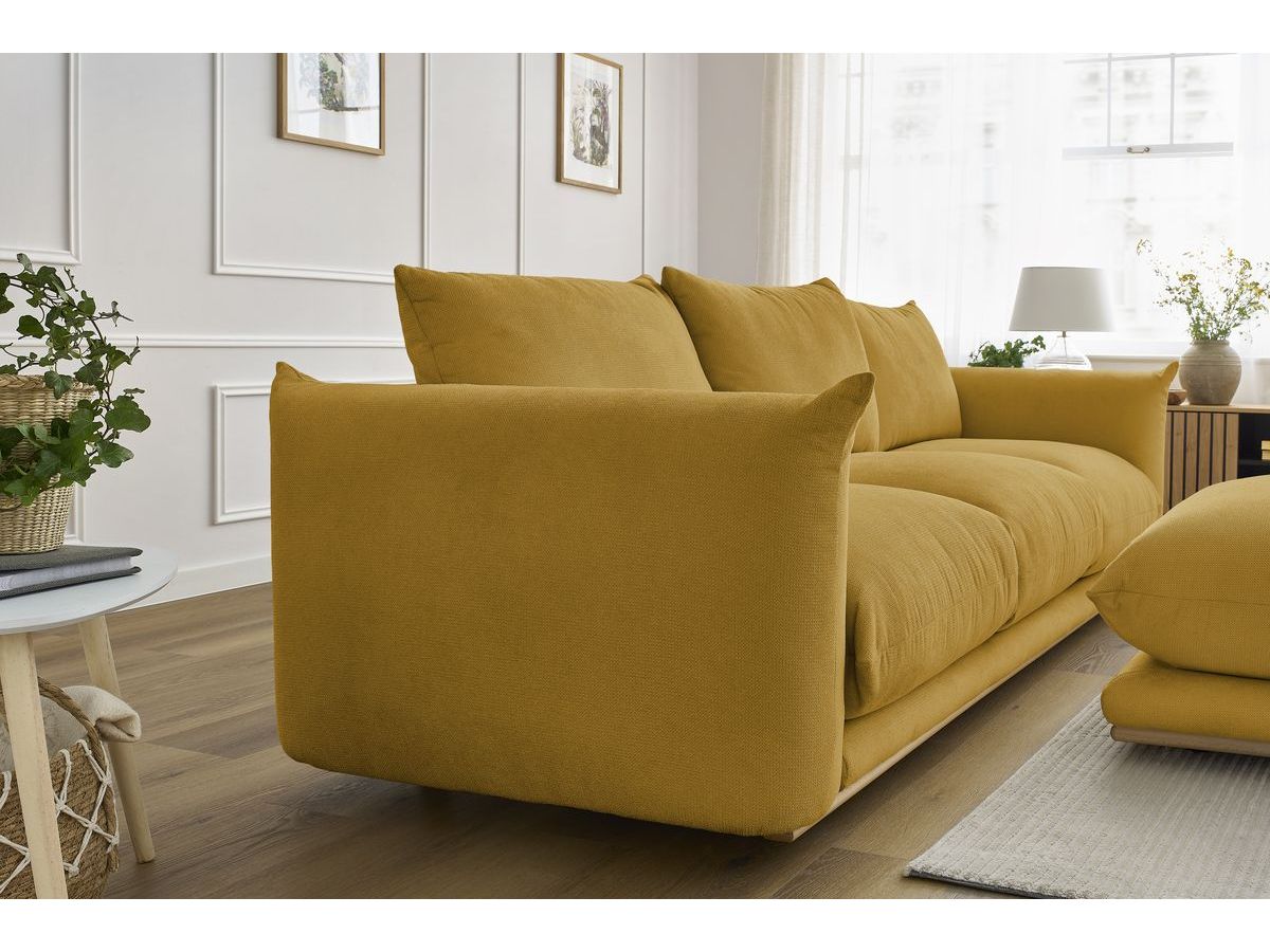 Bobochic Ernest Sofa 4-Sitzer mit Pouf Stoff Gelb