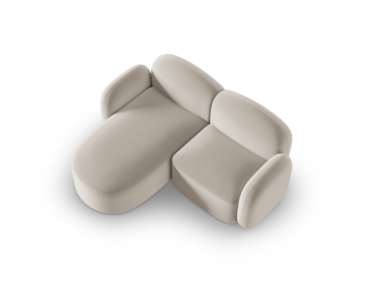 Micadoni Ecksofa Blair 3-Sitzer Links Samt Casino Hellbeige