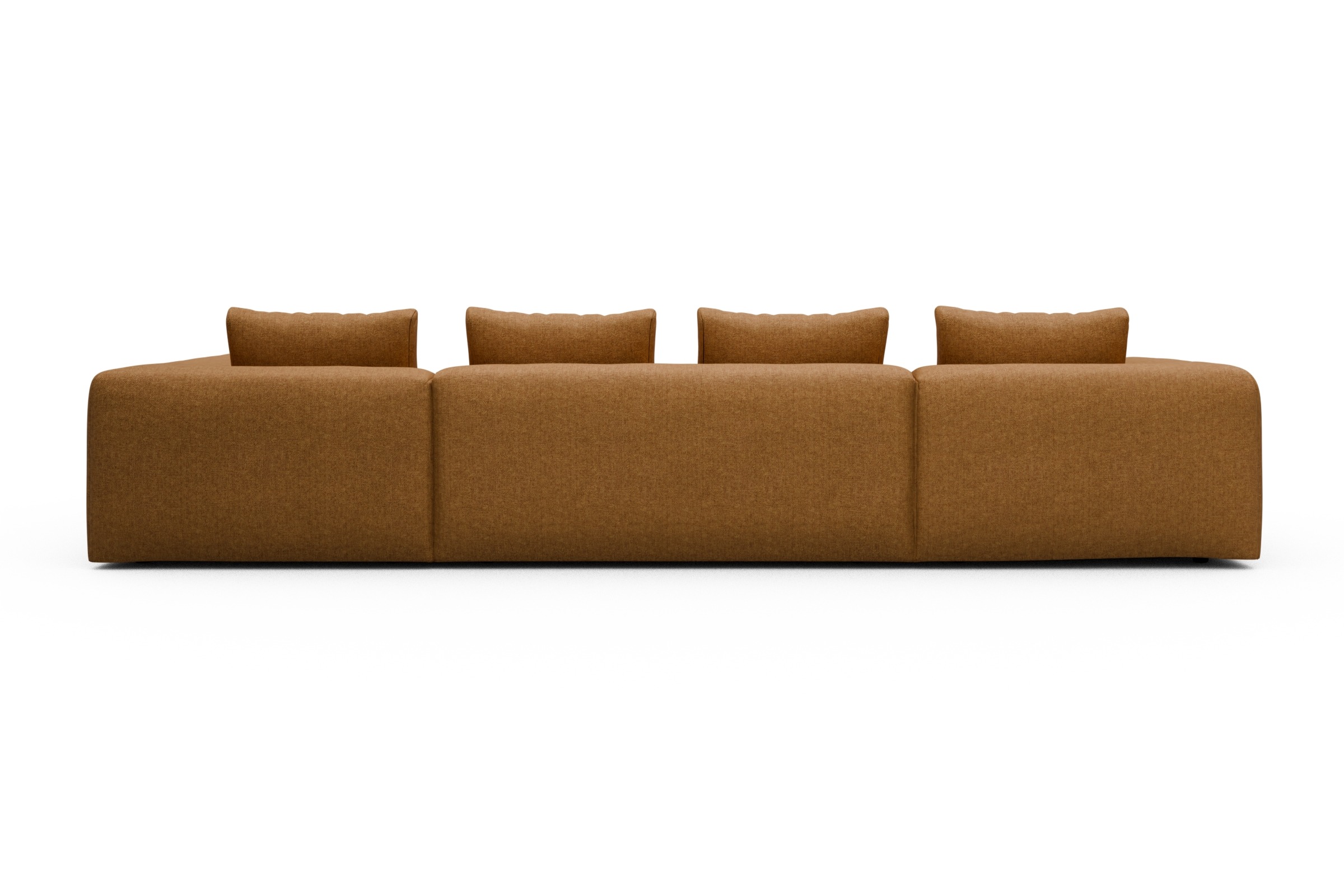 Wohnlandschaft Fred Relax-Ecke rechts mit 2-Sitzer und Chaiselongue links Strukturierter Stoff Sama 342-Curcama