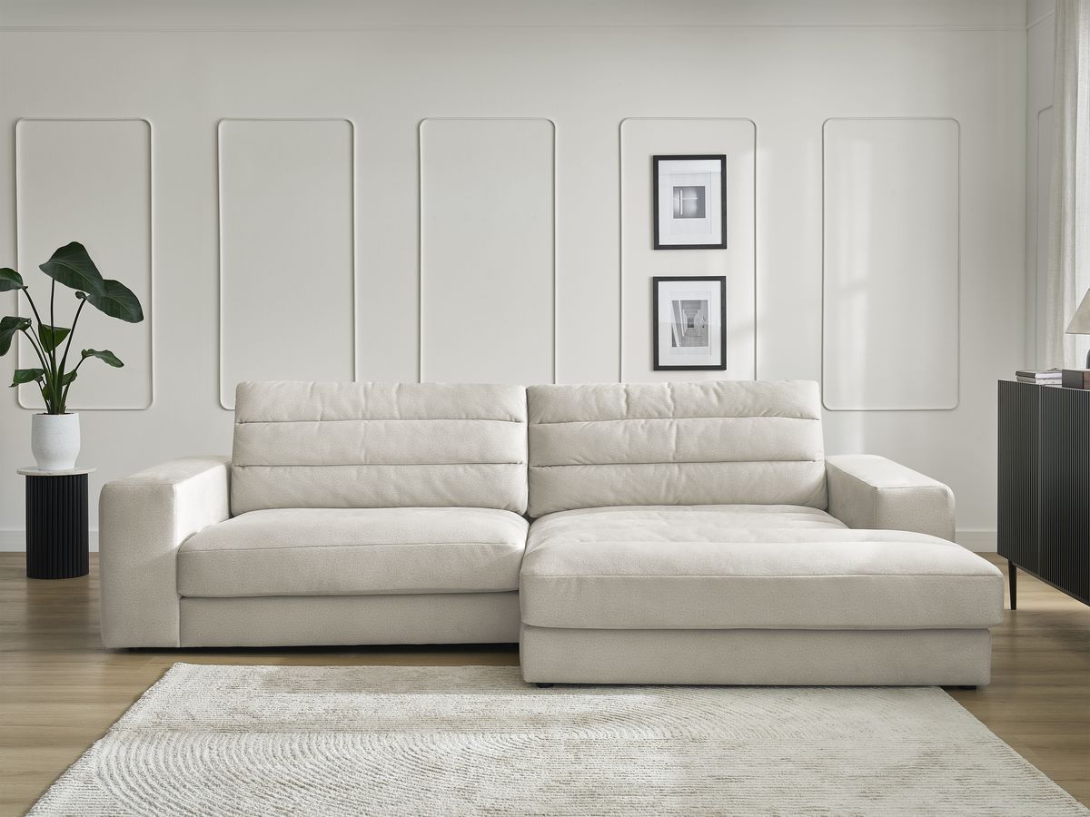 Bobochic Sierra Ecksofa Samt Beige Ecke rechts