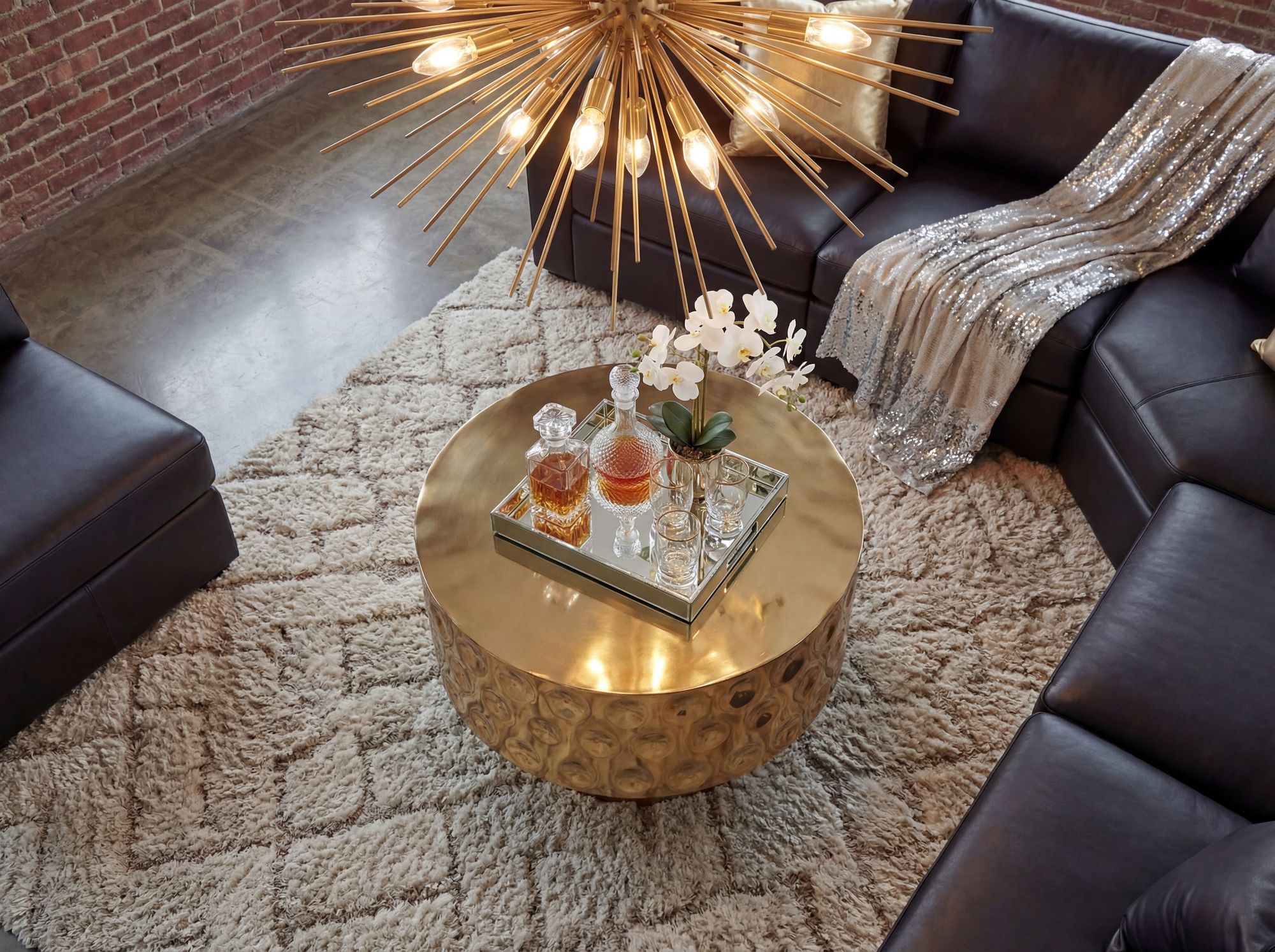 Couchtisch Lindas Aluminium Gold Ø 60 cm