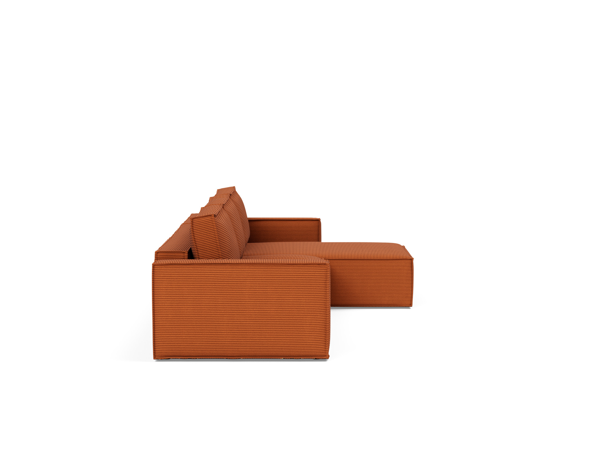 Schlafsofa Newilla mit Chaiselongue Kord Corduroy 595-Burnt-Orange