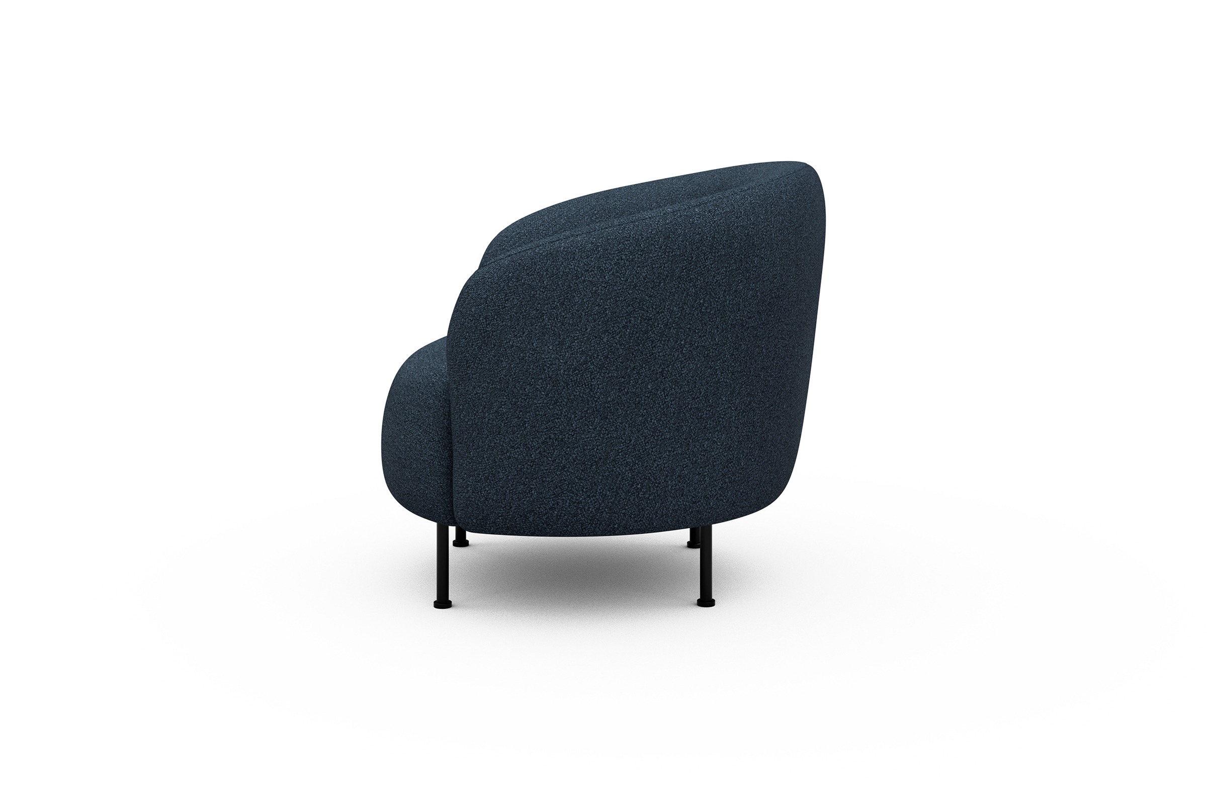 Sessel Ronda Metallbeine Schwarz Boucle-Blue